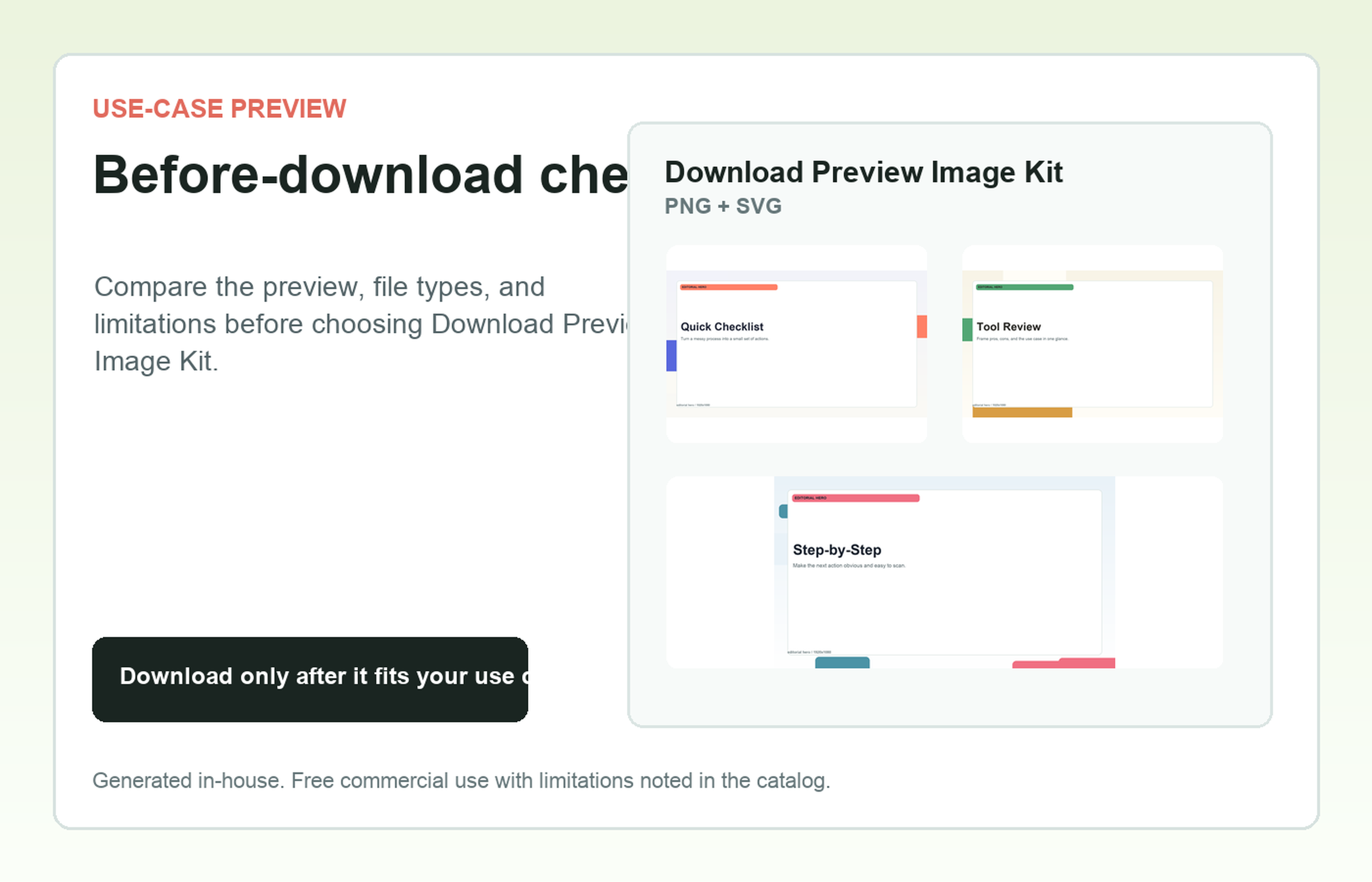 Download Preview Image Kit Before-download check use-case preview