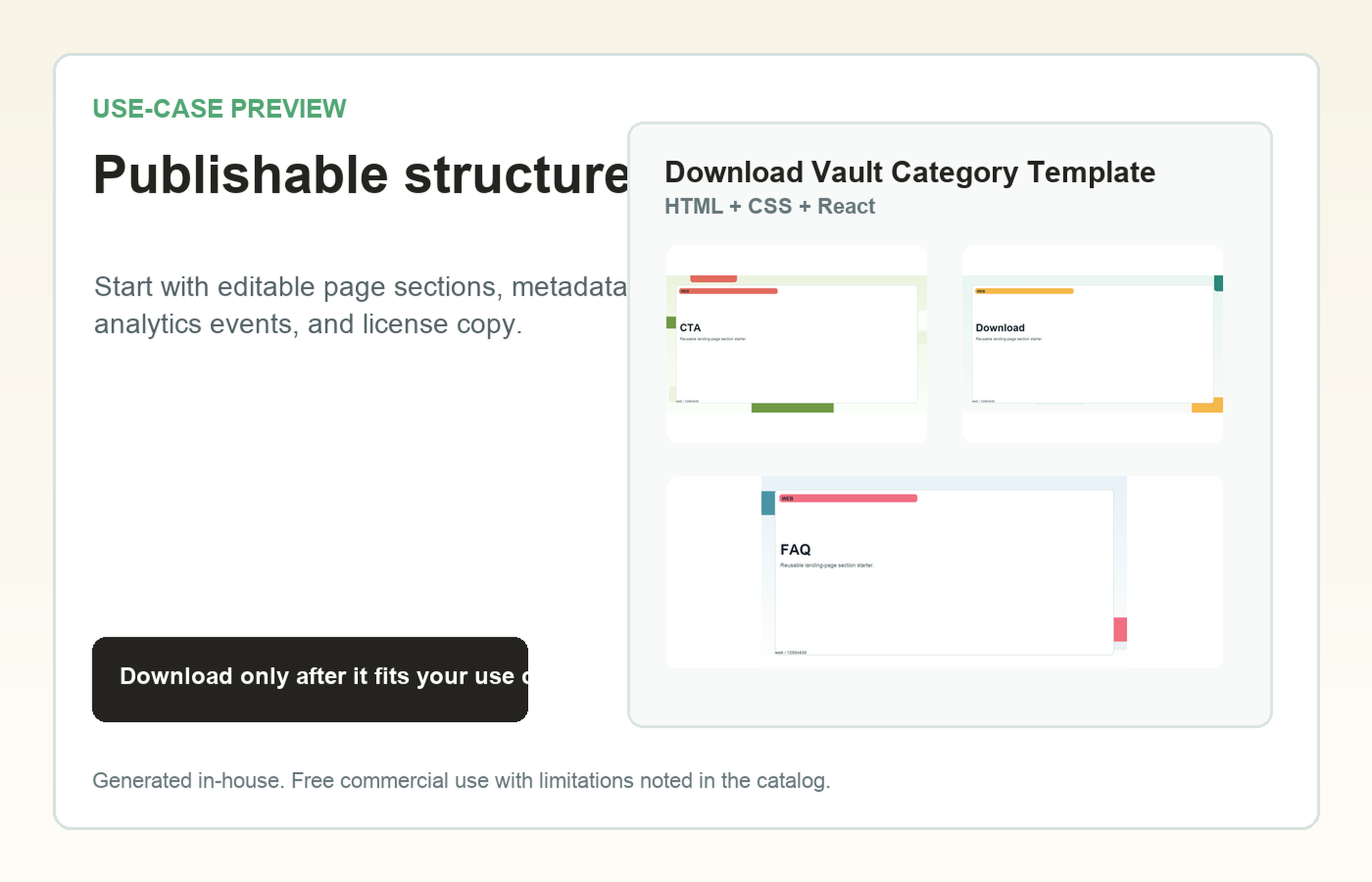 Download Vault Category Template Publishable structure use-case preview