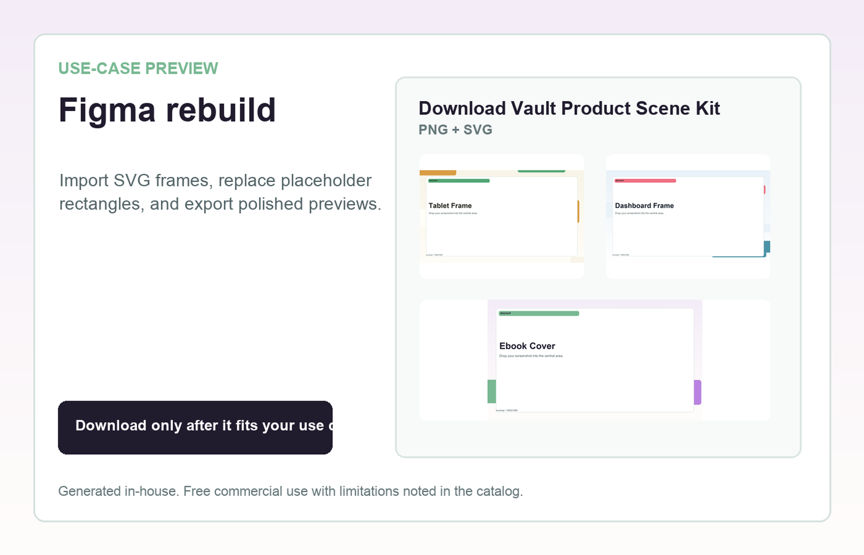 Download Vault Product Scene Kit Figma rebuild use-case preview