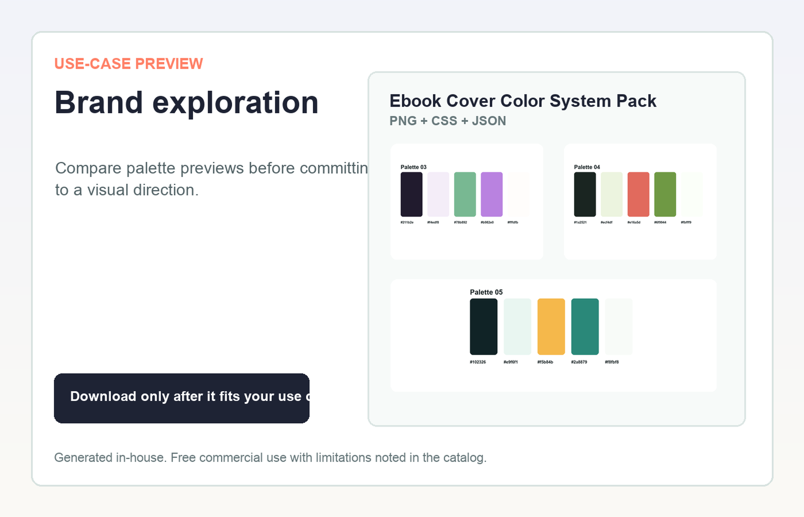 Ebook Cover Color System Pack Brand exploration use-case preview