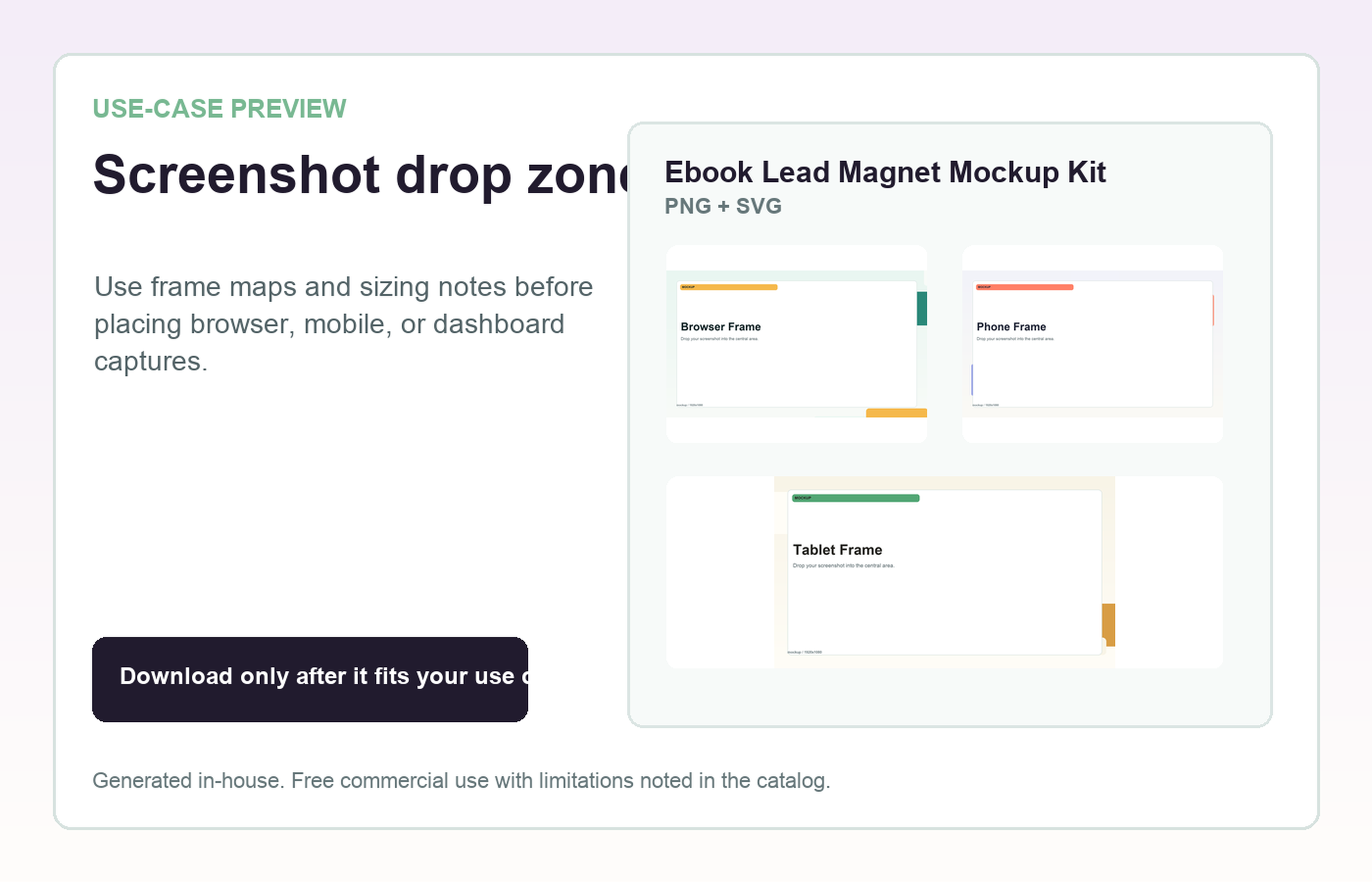 Ebook Lead Magnet Mockup Kit Screenshot drop zone use-case preview