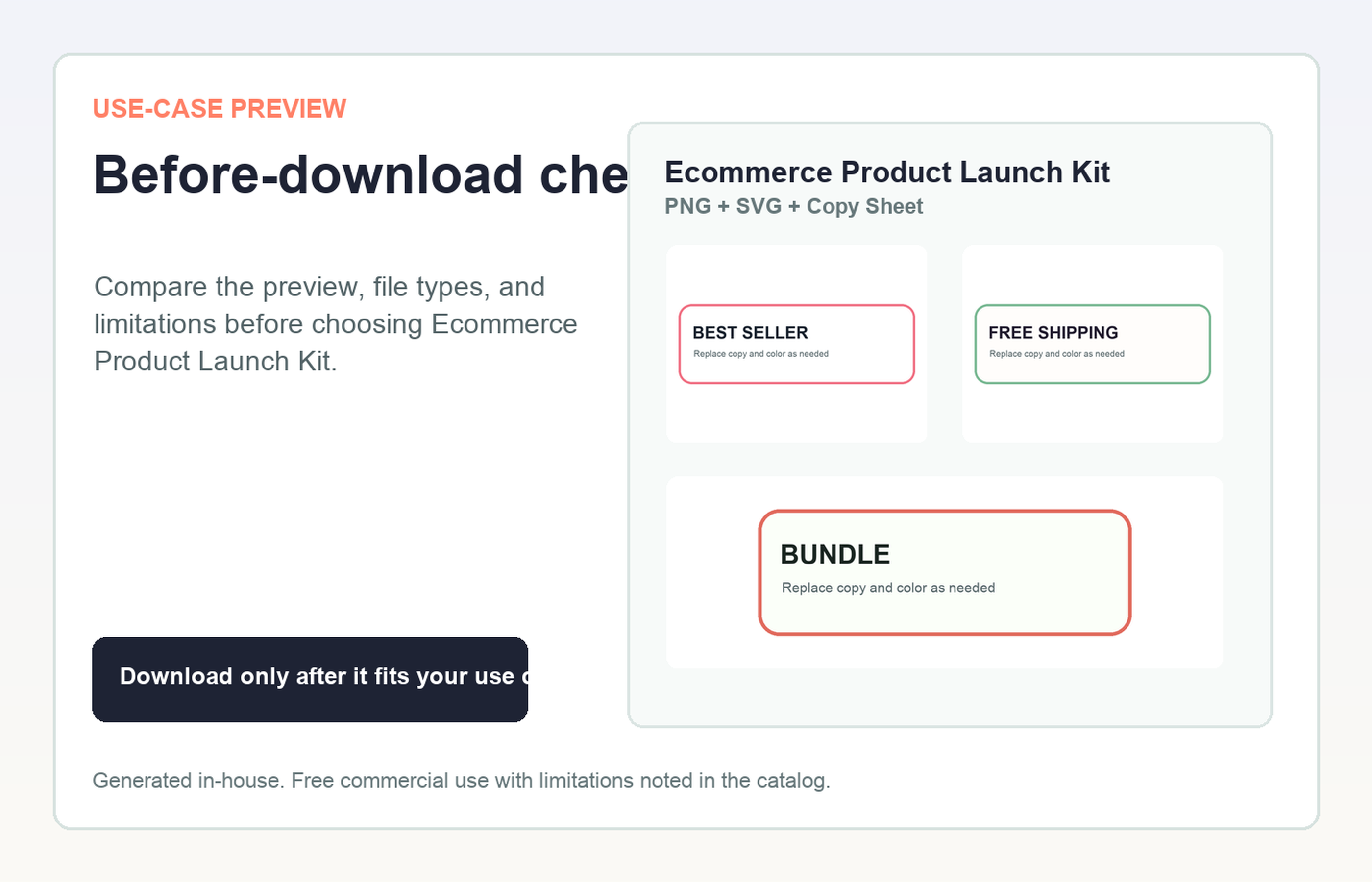 Ecommerce Product Launch Kit Before-download check use-case preview