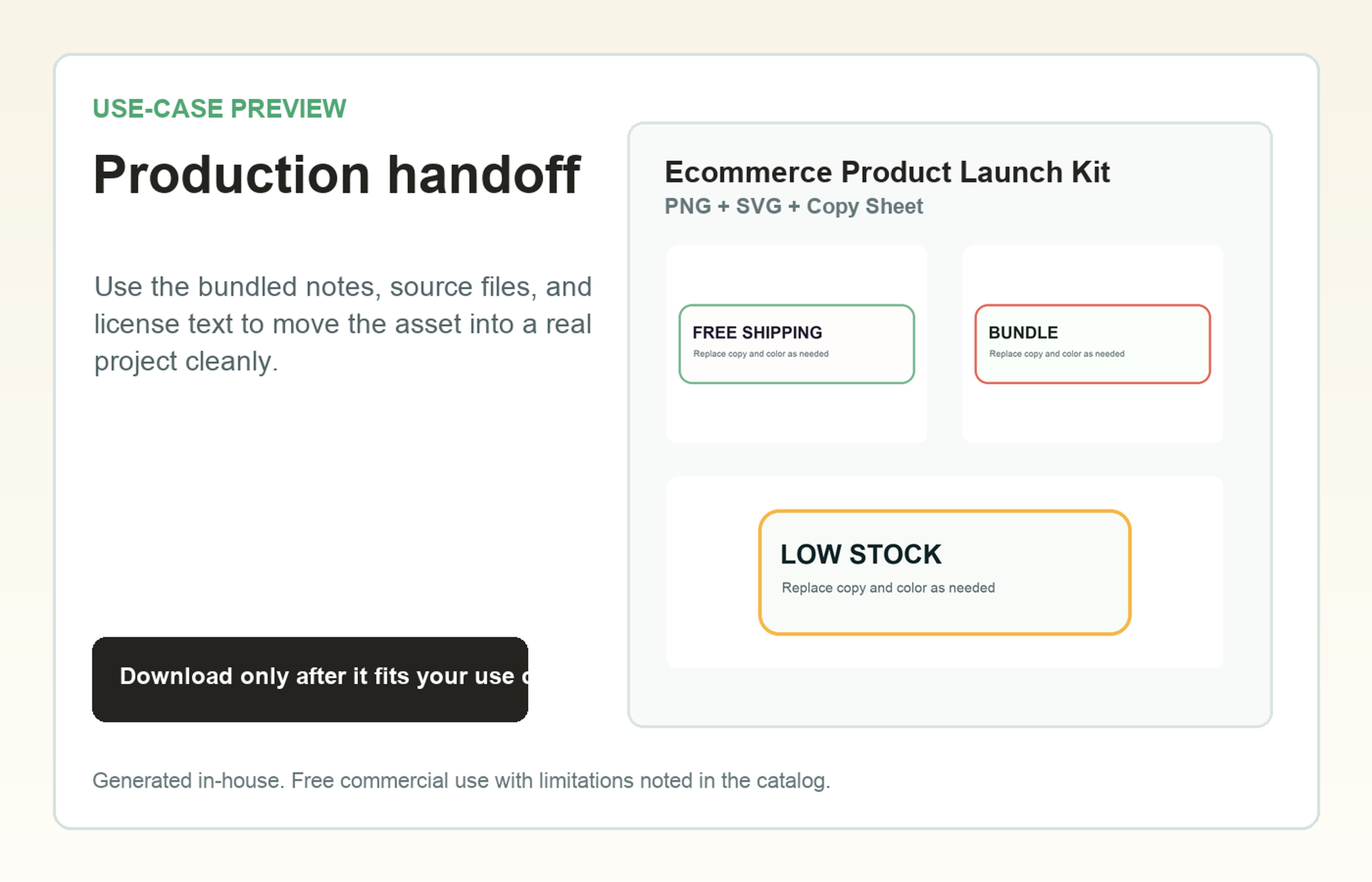 Ecommerce Product Launch Kit Production handoff use-case preview