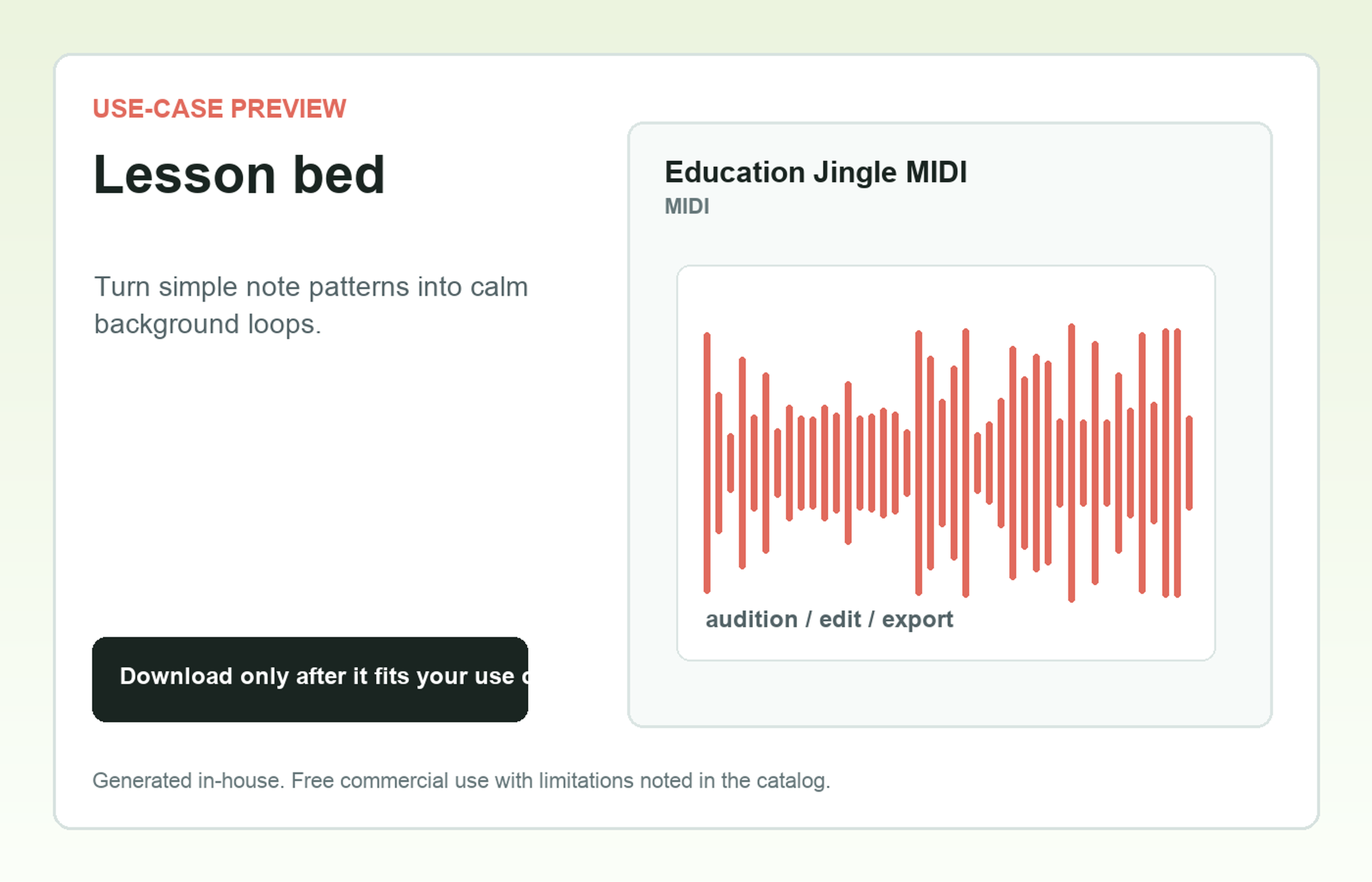 Education Jingle MIDI Lesson bed use-case preview