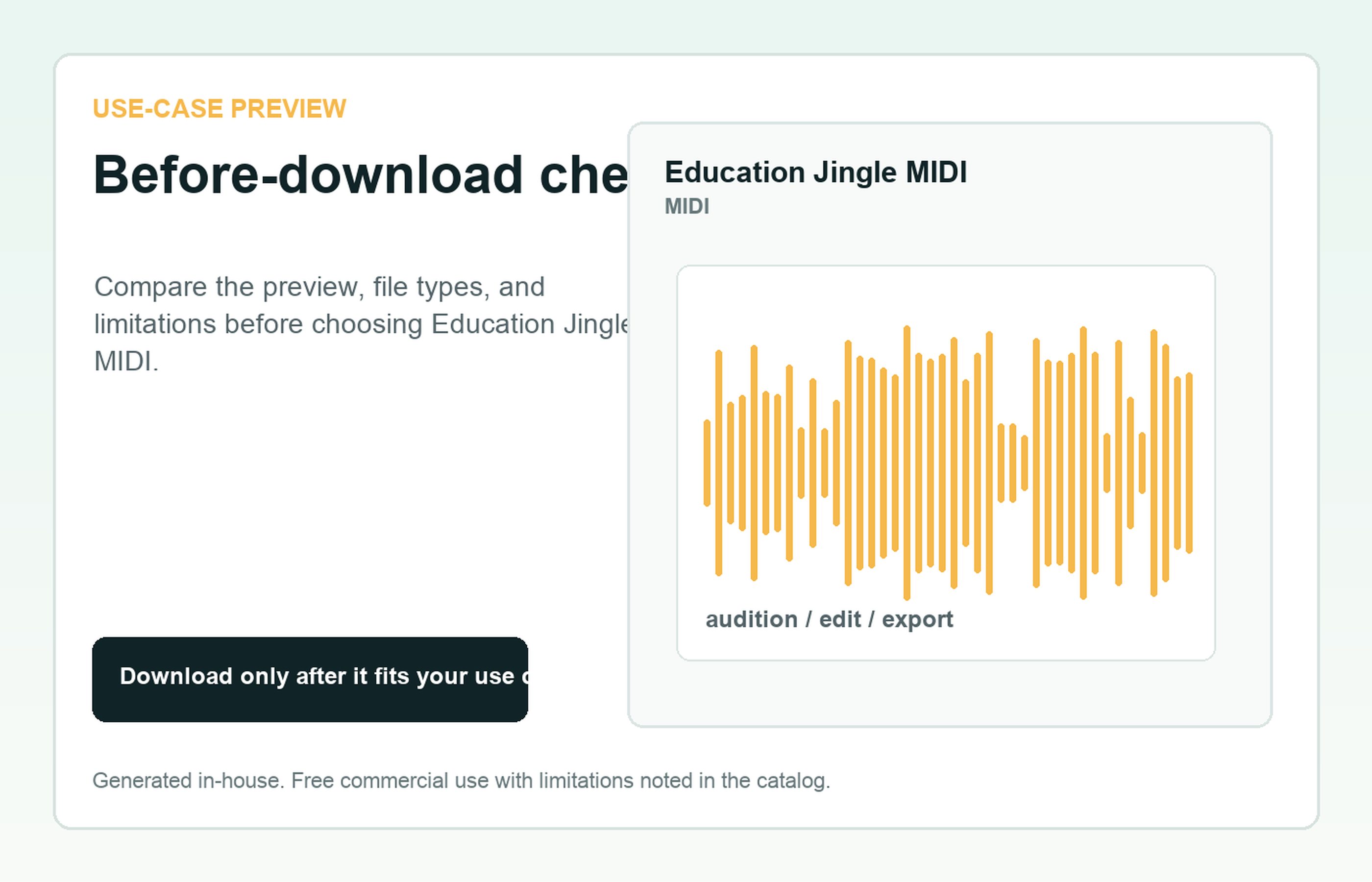 Education Jingle MIDI Before-download check use-case preview