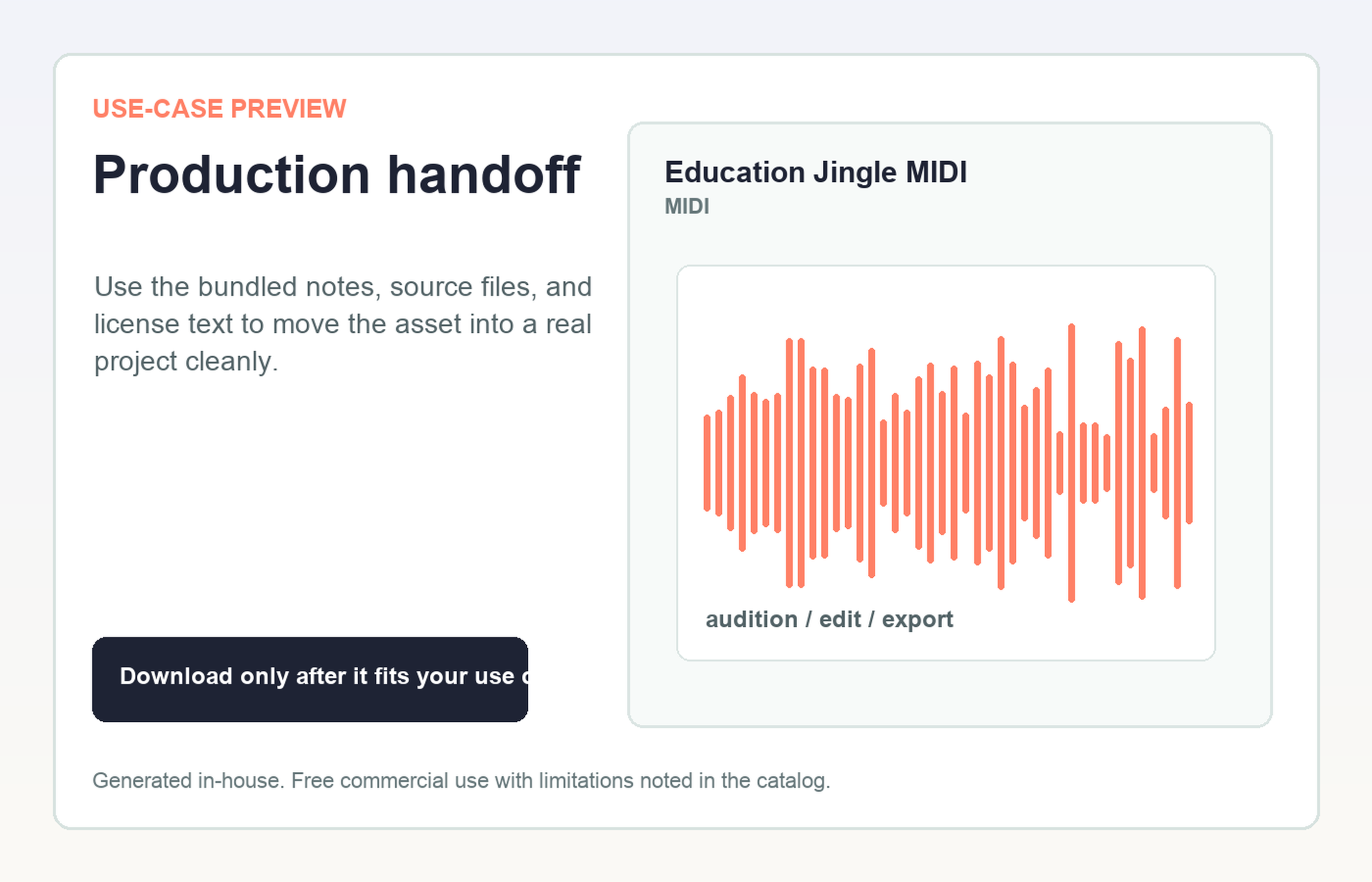 Education Jingle MIDI Production handoff use-case preview