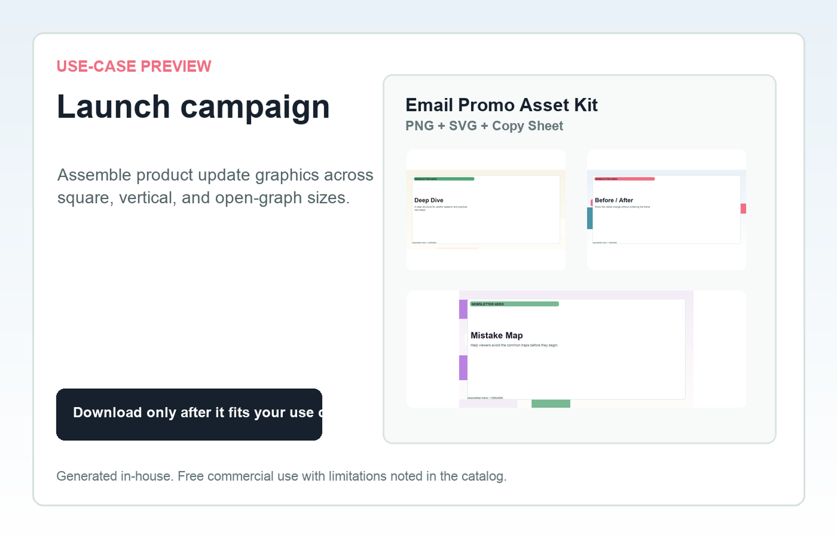 Email Promo Asset Kit Launch campaign use-case preview