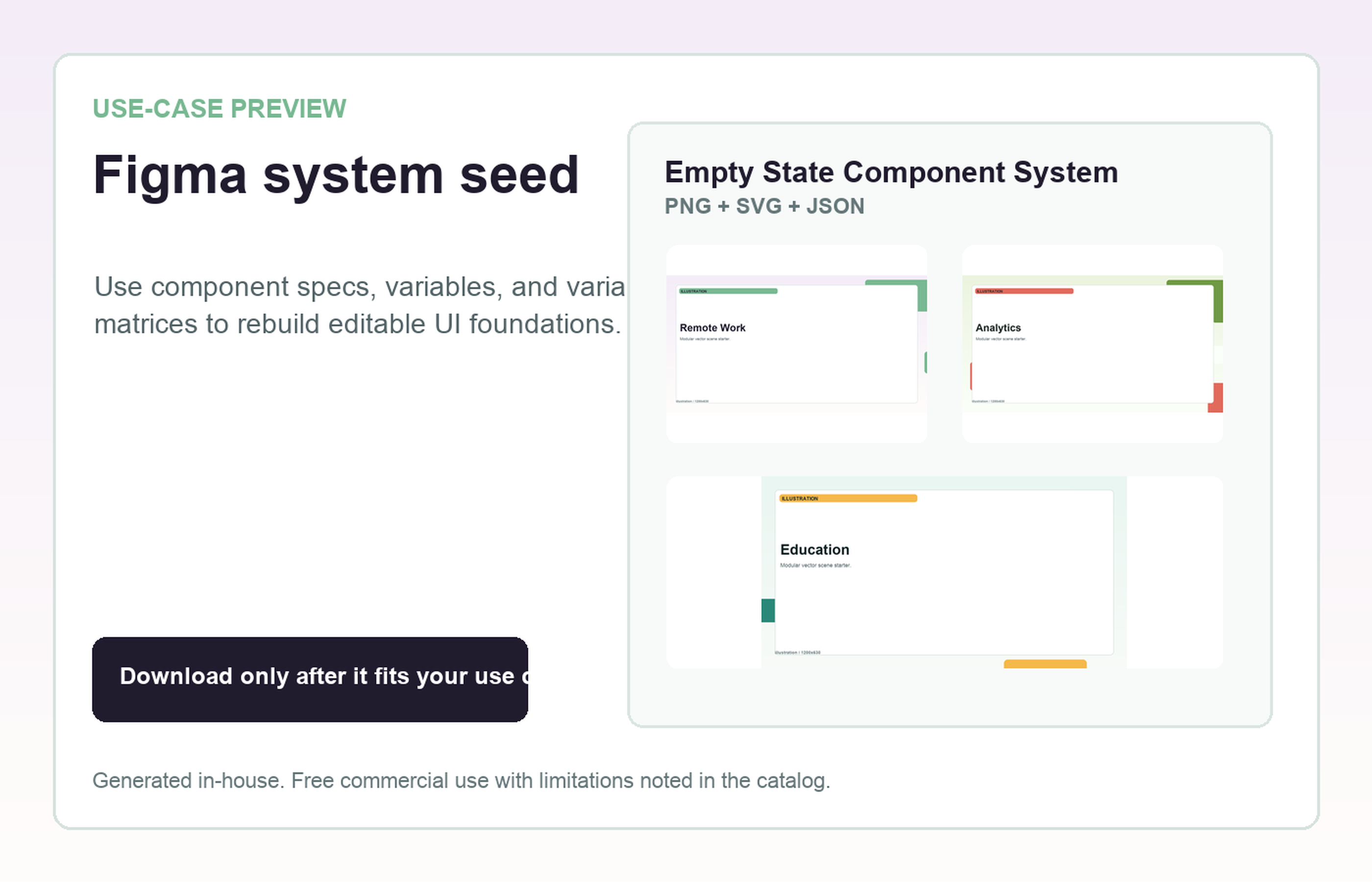 Empty State Component System Figma system seed use-case preview