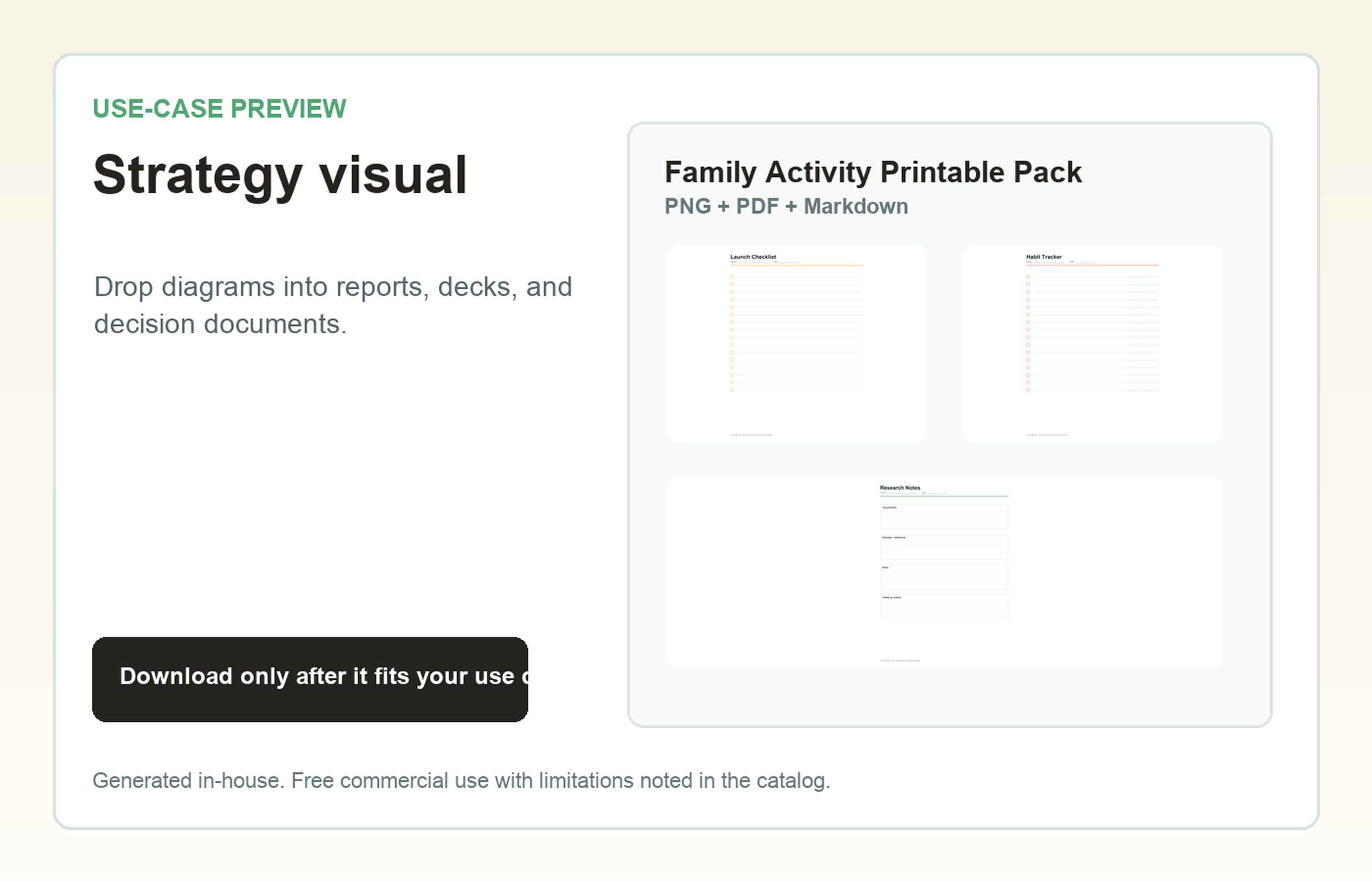 Family Activity Printable Pack Strategy visual use-case preview