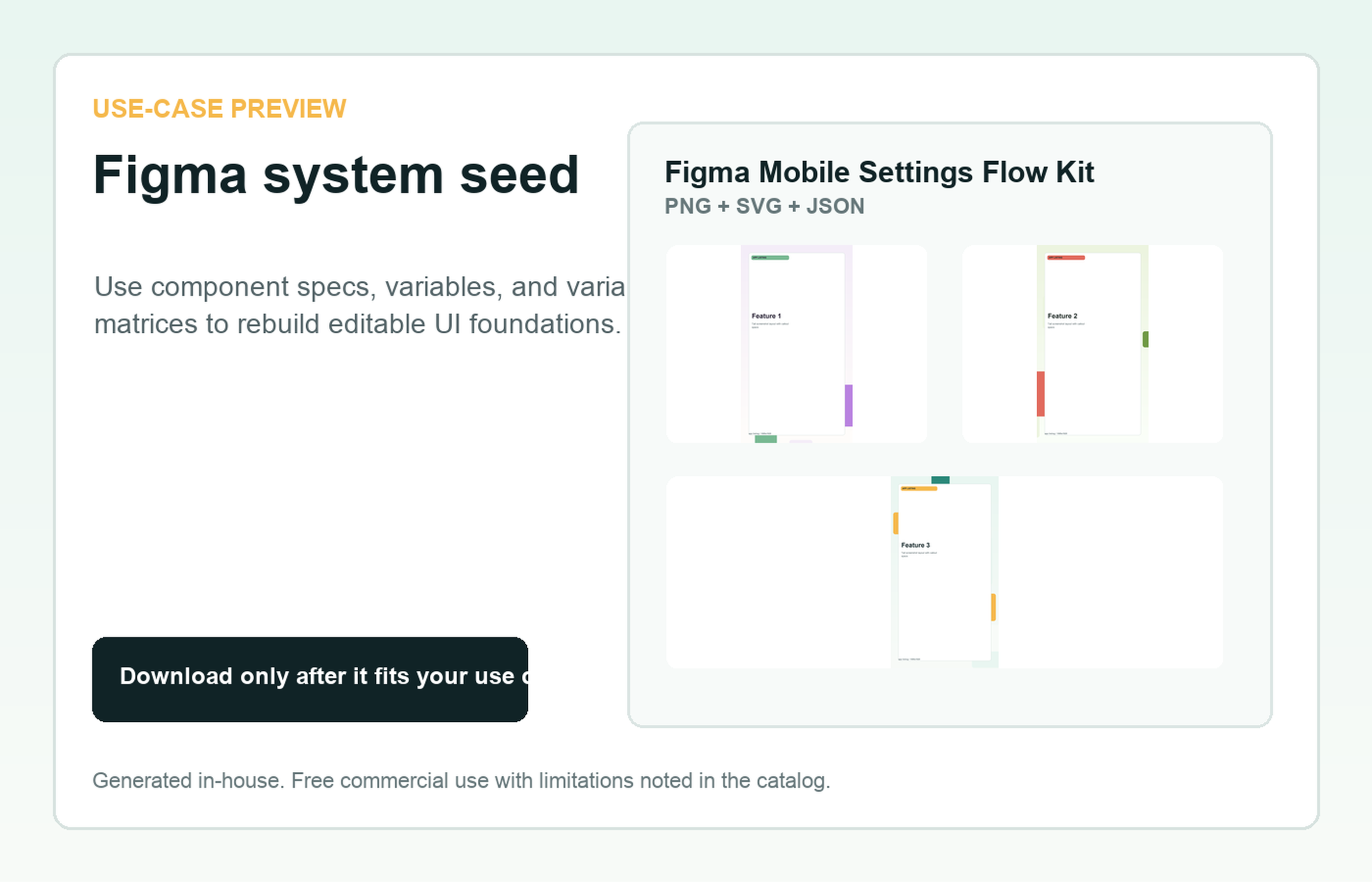 Figma Mobile Settings Flow Kit Figma system seed use-case preview
