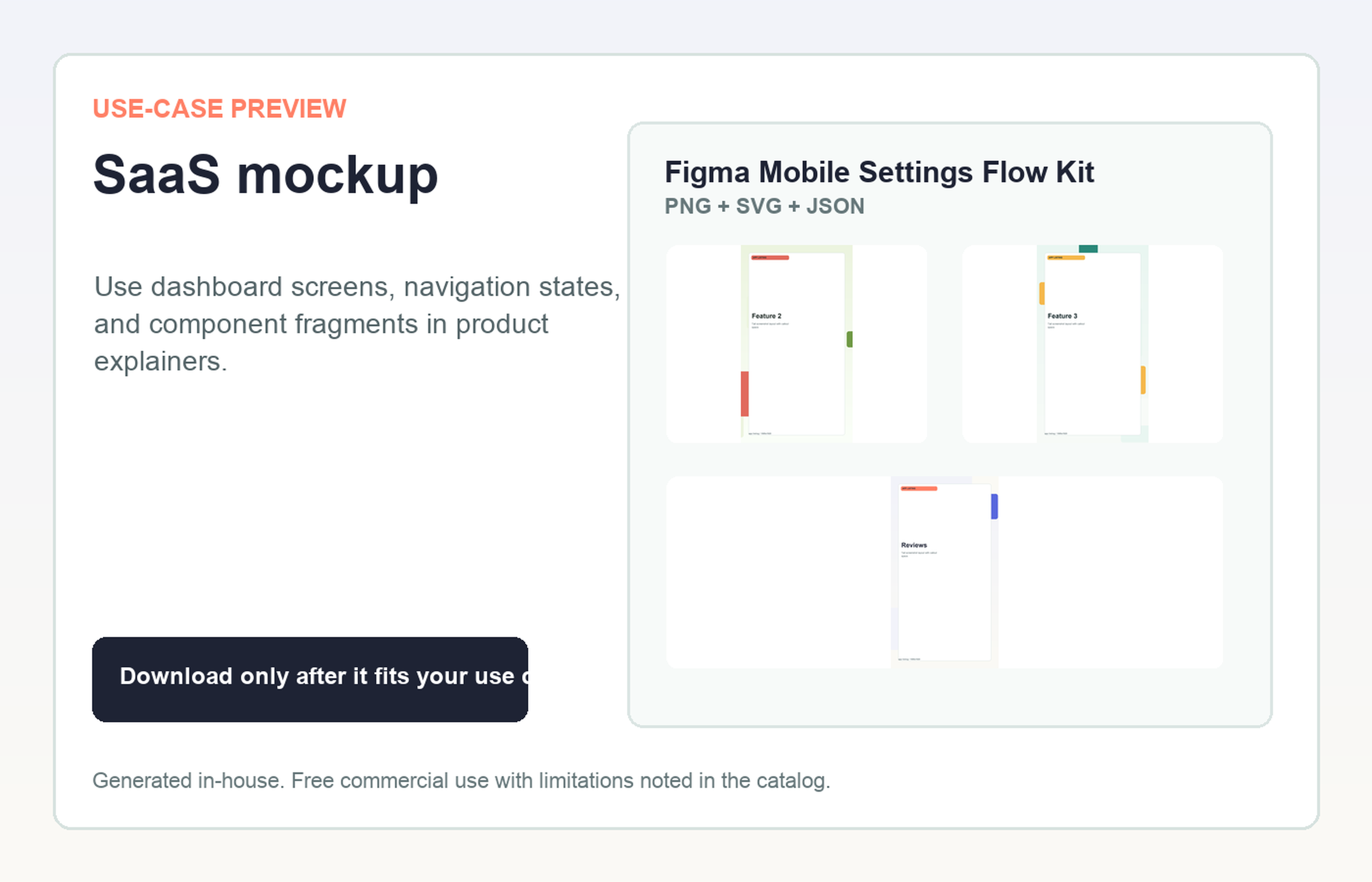Figma Mobile Settings Flow Kit SaaS mockup use-case preview