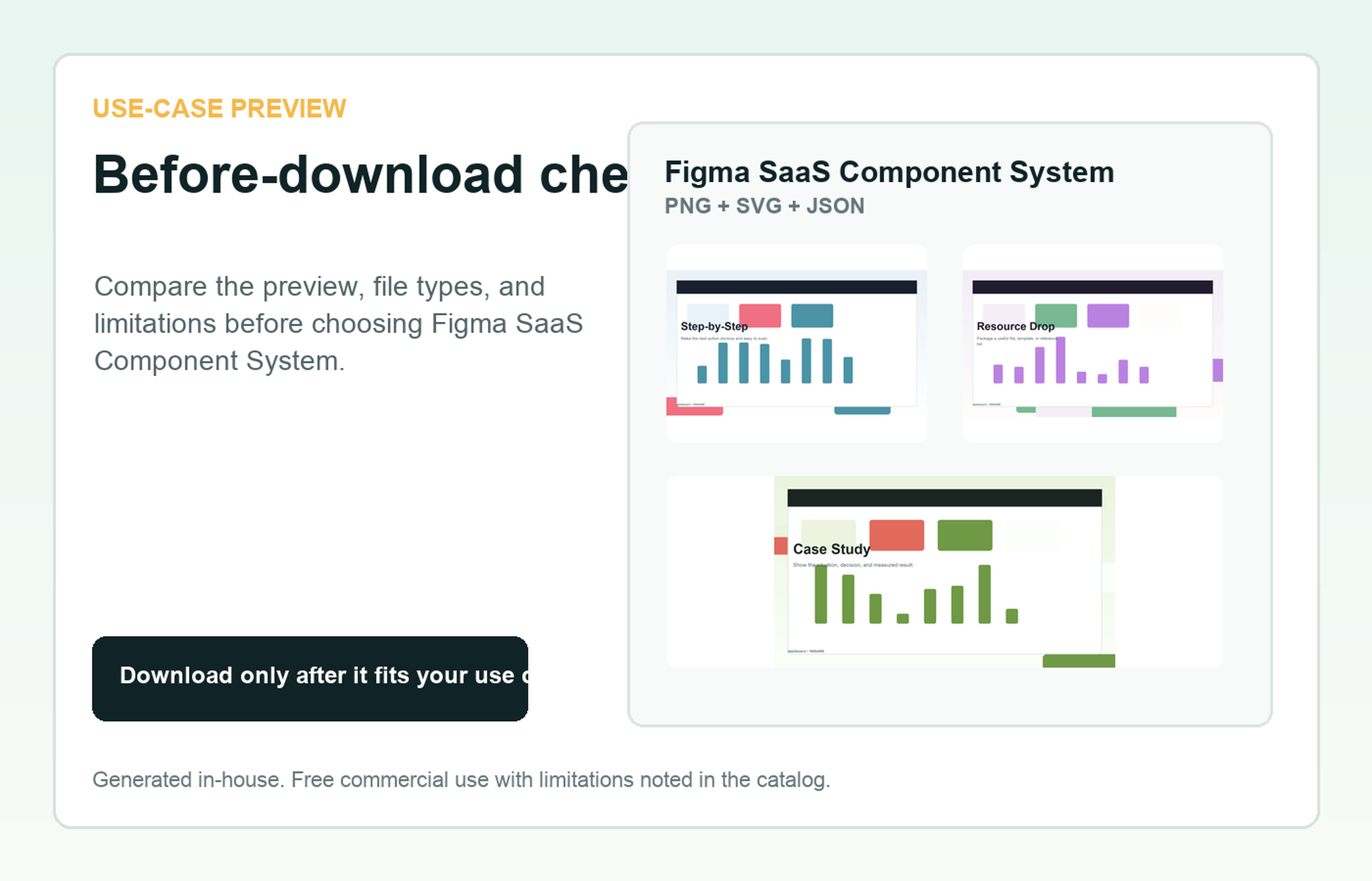 Figma SaaS Component System Before-download check use-case preview