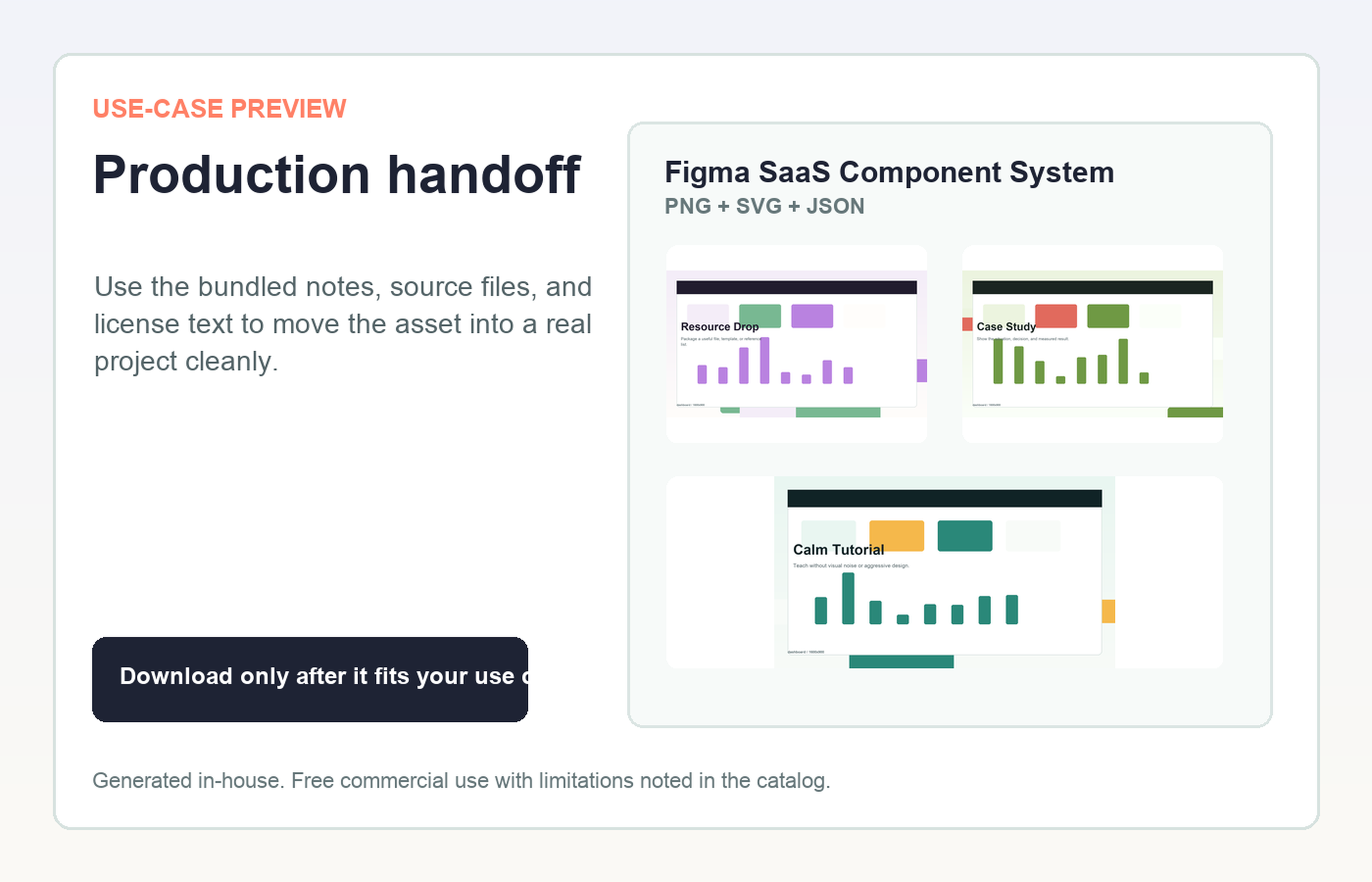 Figma SaaS Component System Production handoff use-case preview