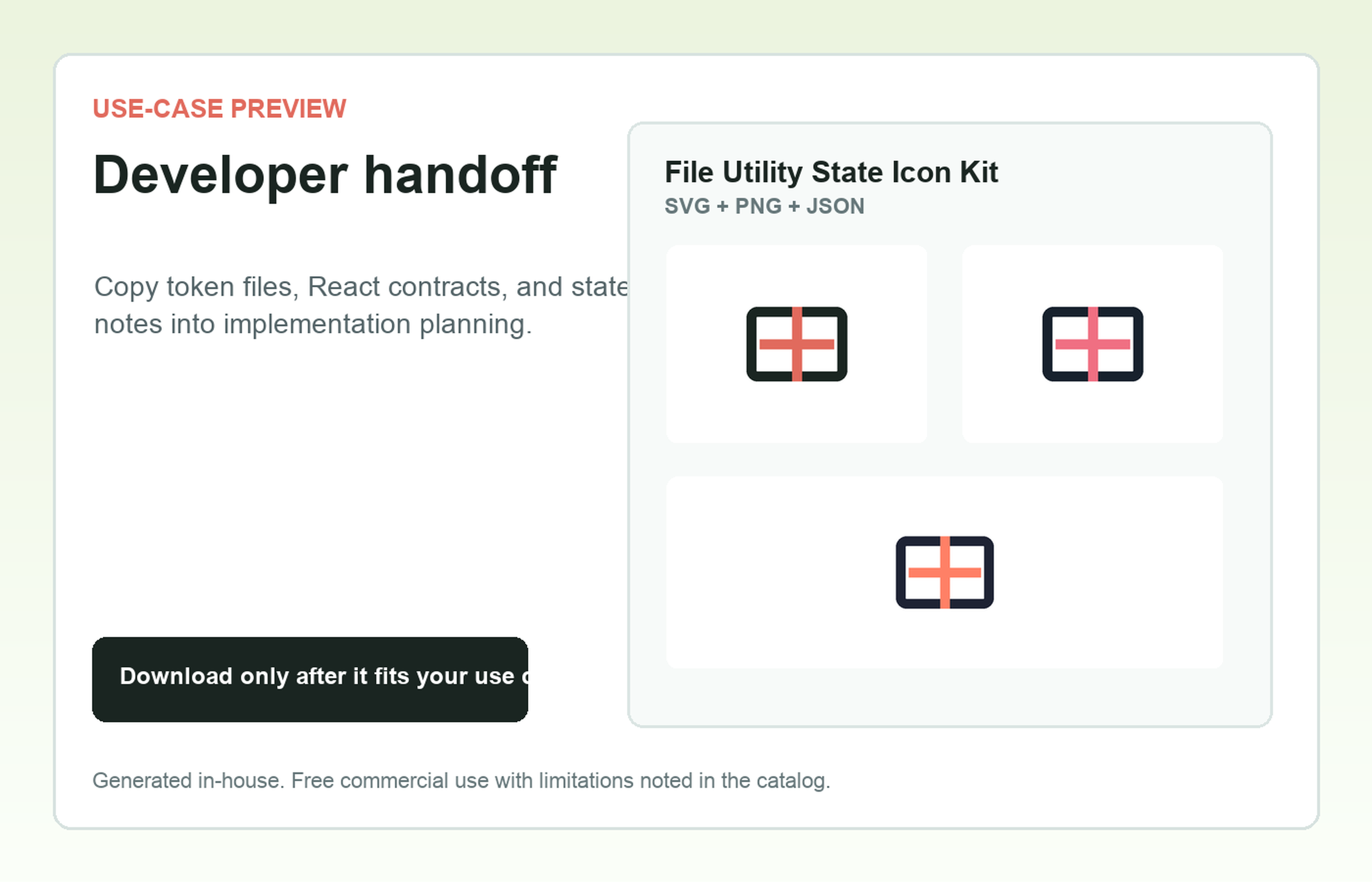 File Utility State Icon Kit Developer handoff use-case preview