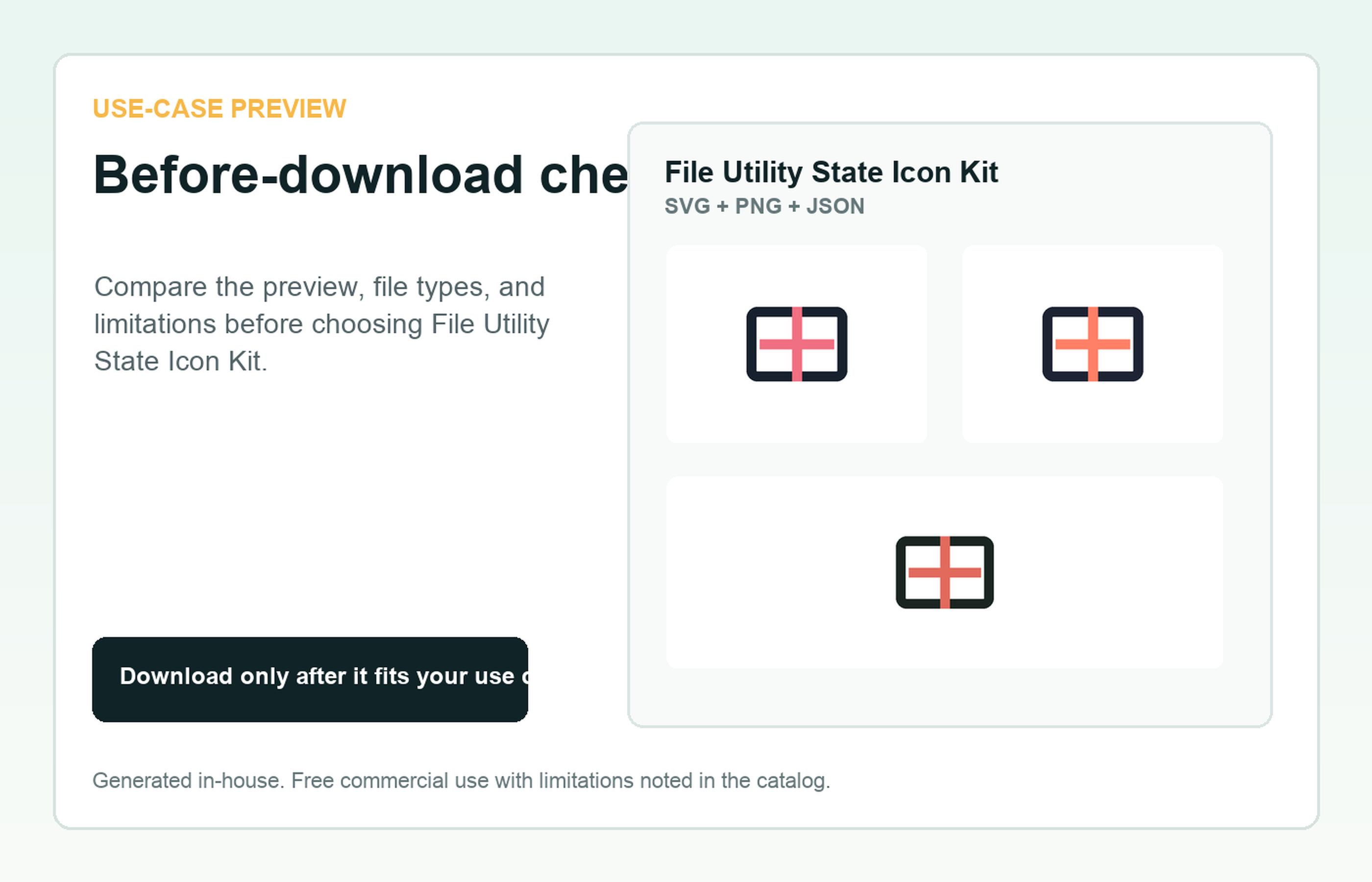File Utility State Icon Kit Before-download check use-case preview