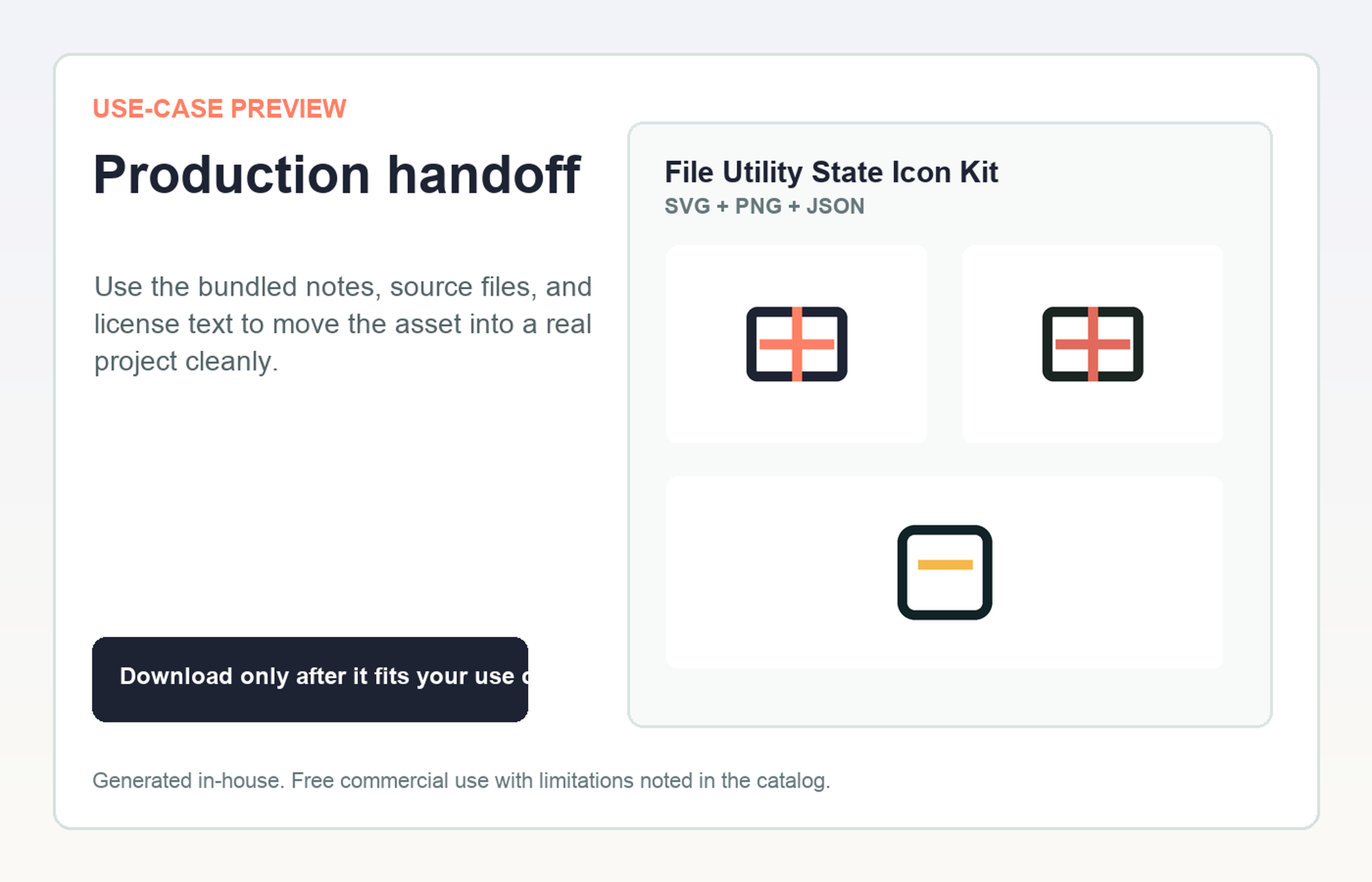 File Utility State Icon Kit Production handoff use-case preview