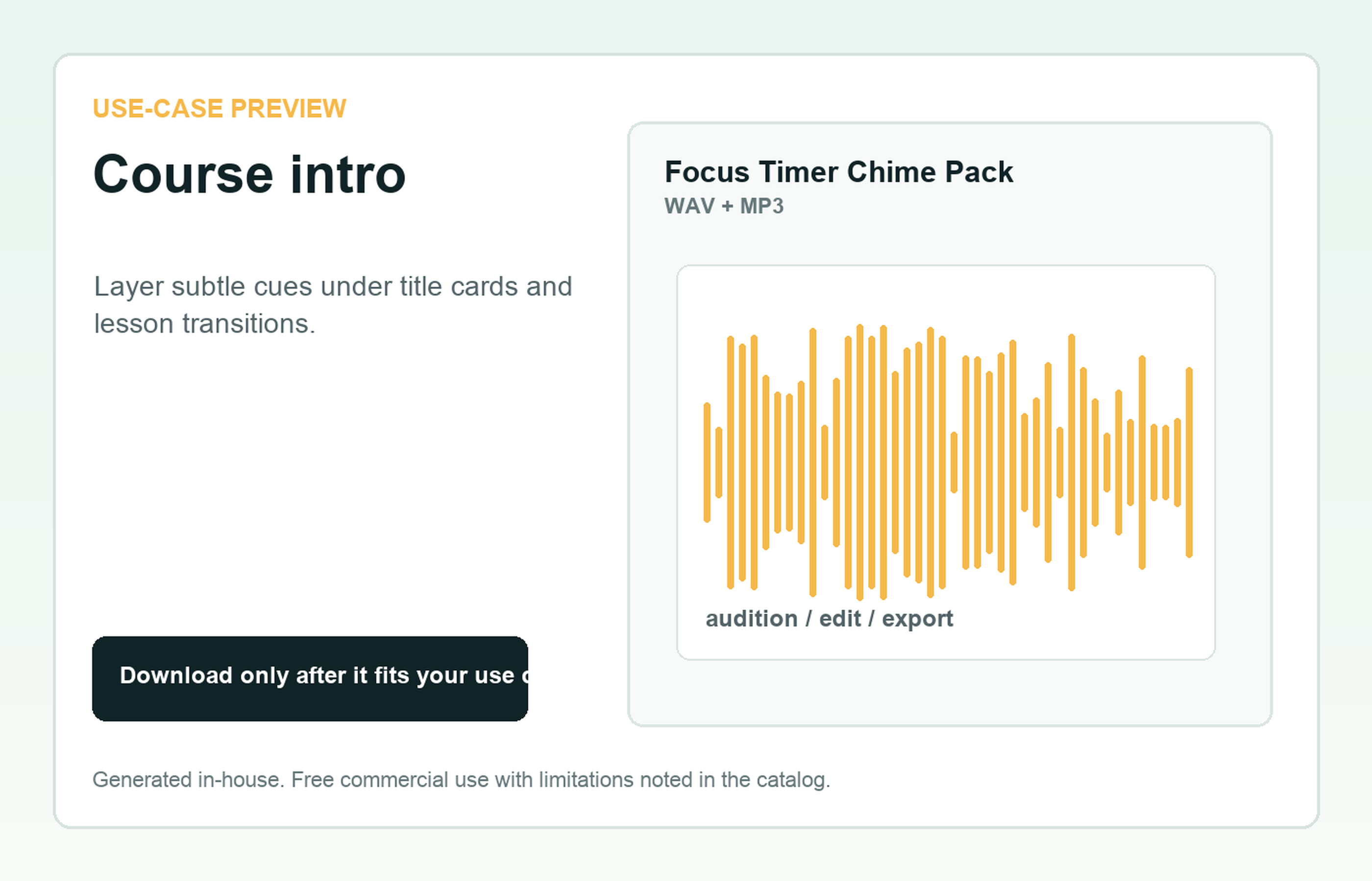 Focus Timer Chime Pack Course intro use-case preview