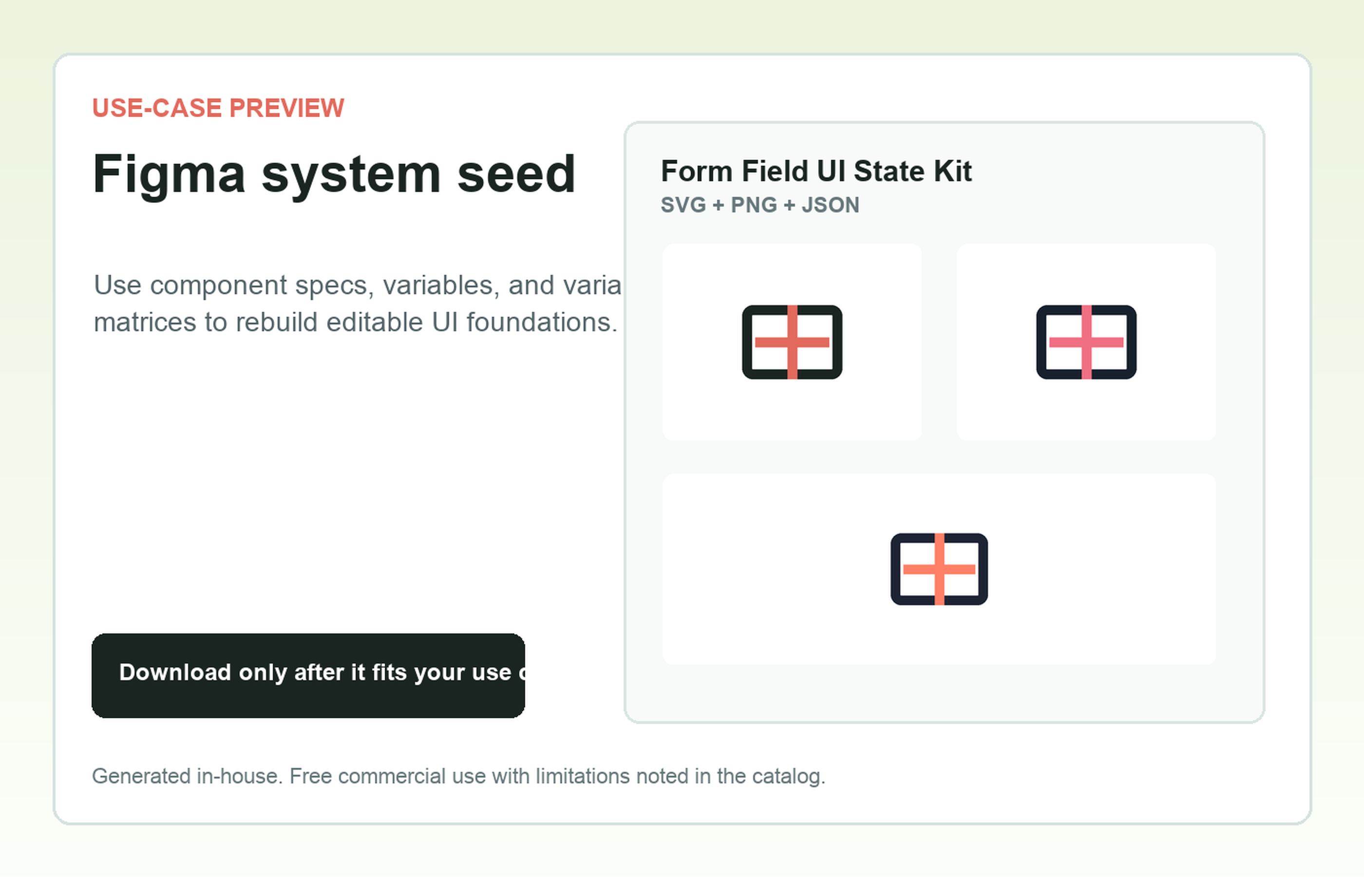 Form Field UI State Kit Figma system seed use-case preview