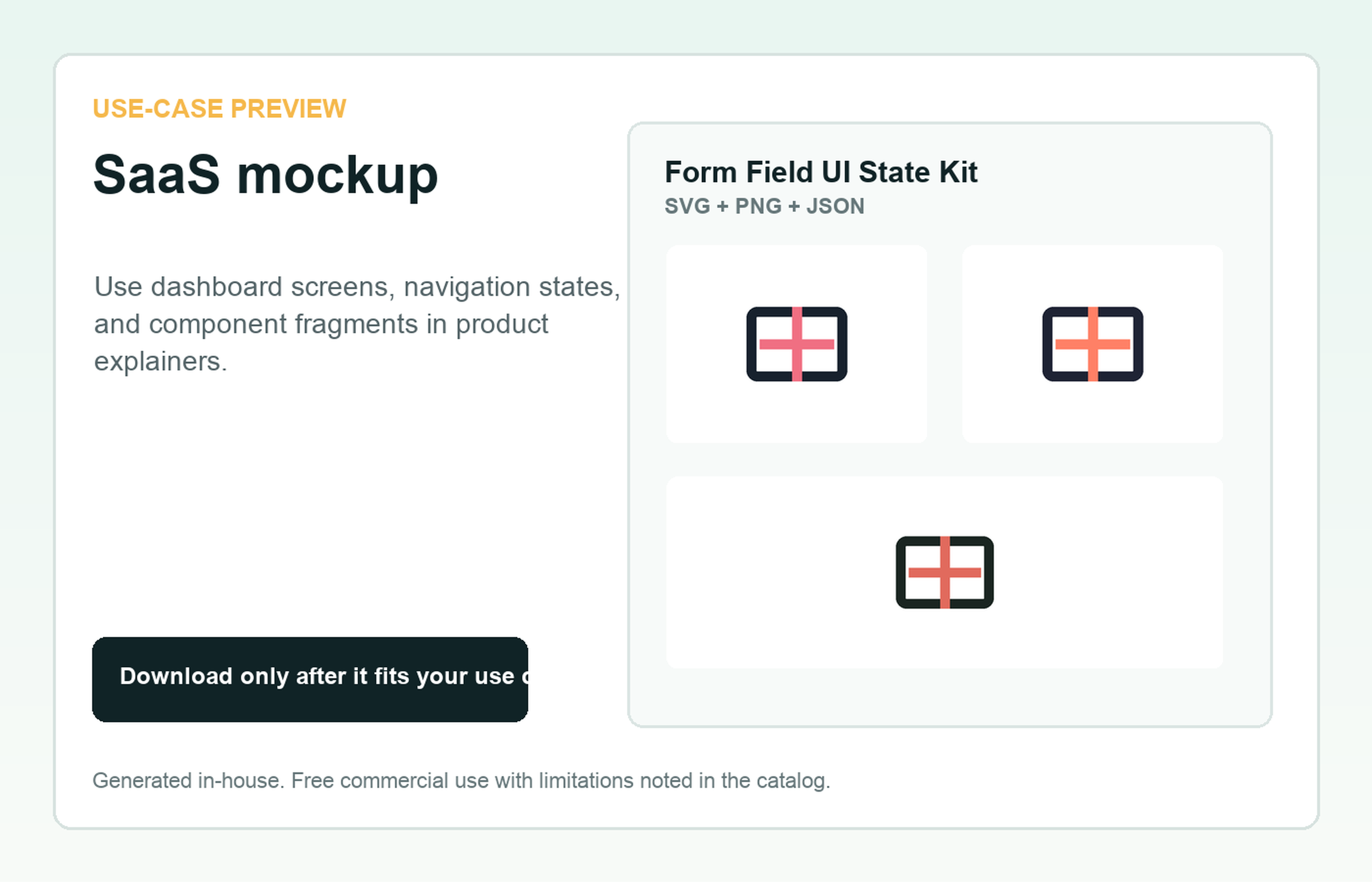Form Field UI State Kit SaaS mockup use-case preview
