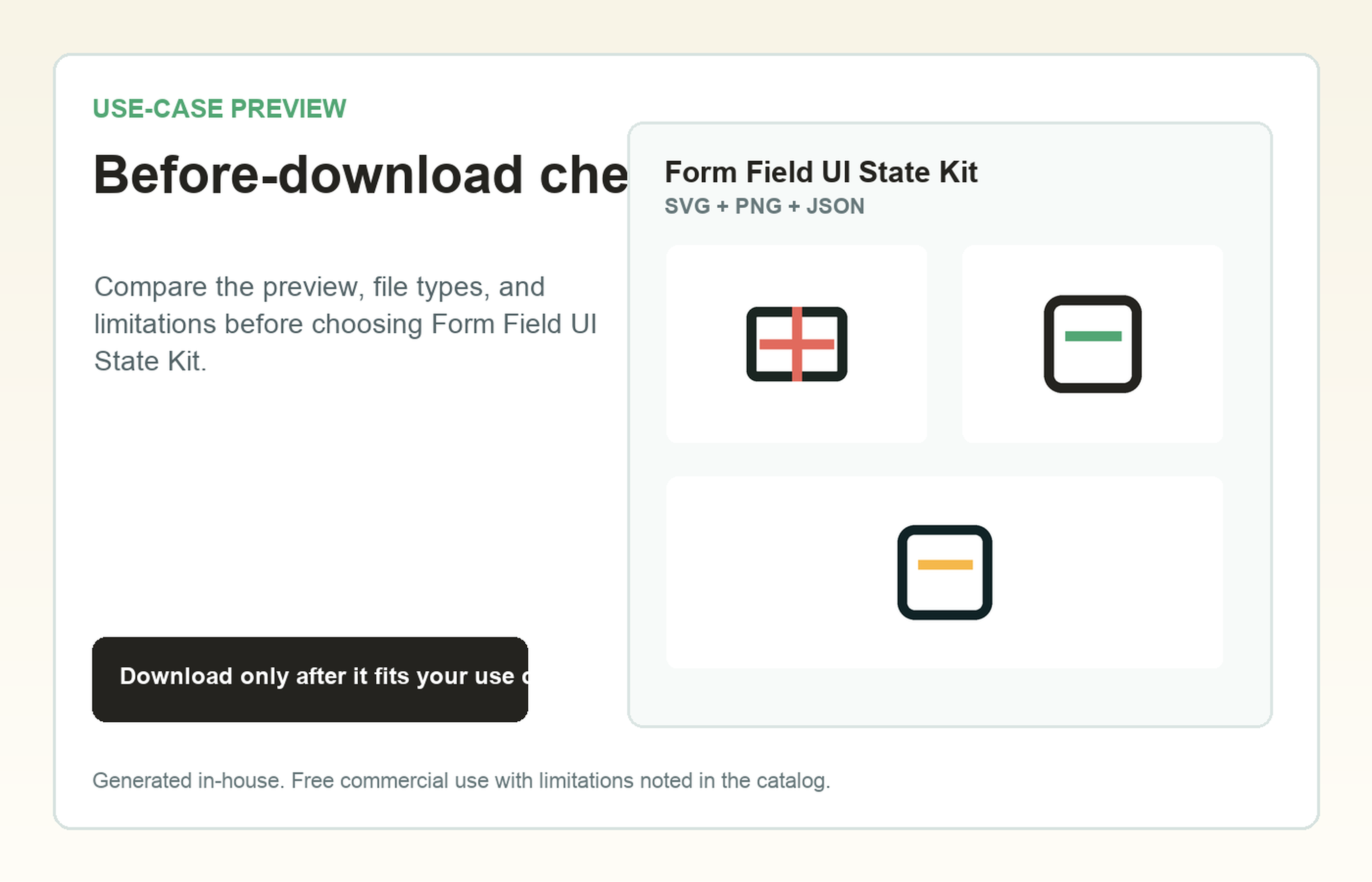 Form Field UI State Kit Before-download check use-case preview
