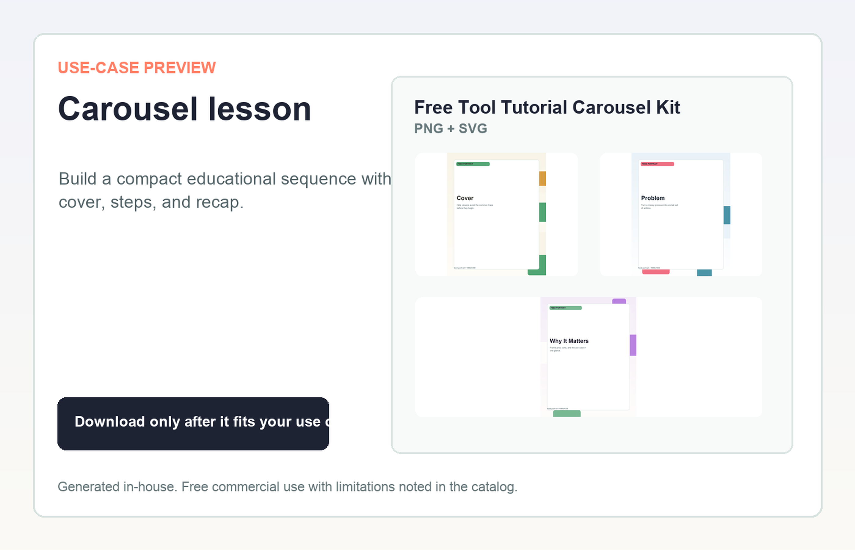 Free Tool Tutorial Carousel Kit Carousel lesson use-case preview