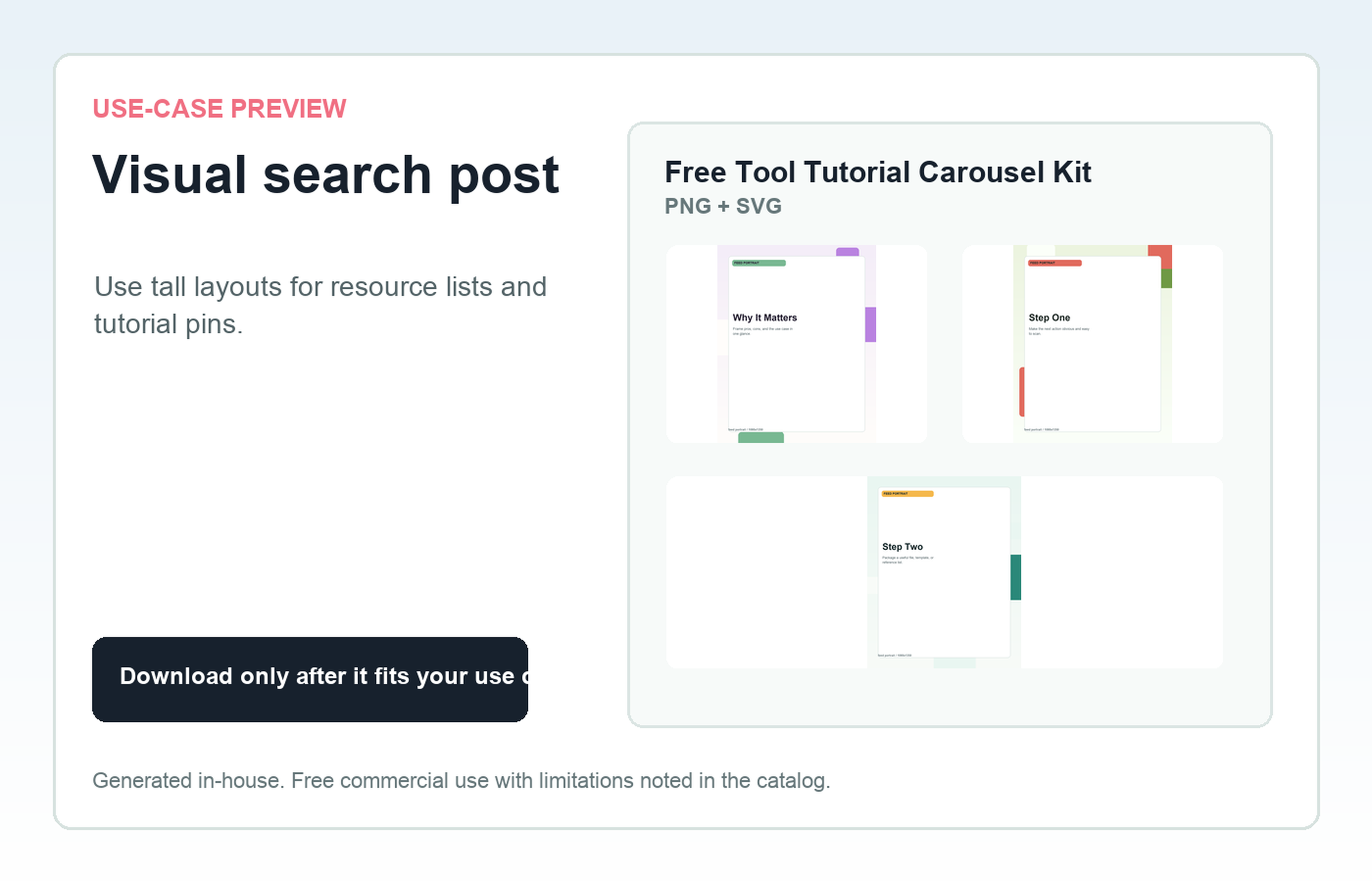Free Tool Tutorial Carousel Kit Visual search post use-case preview