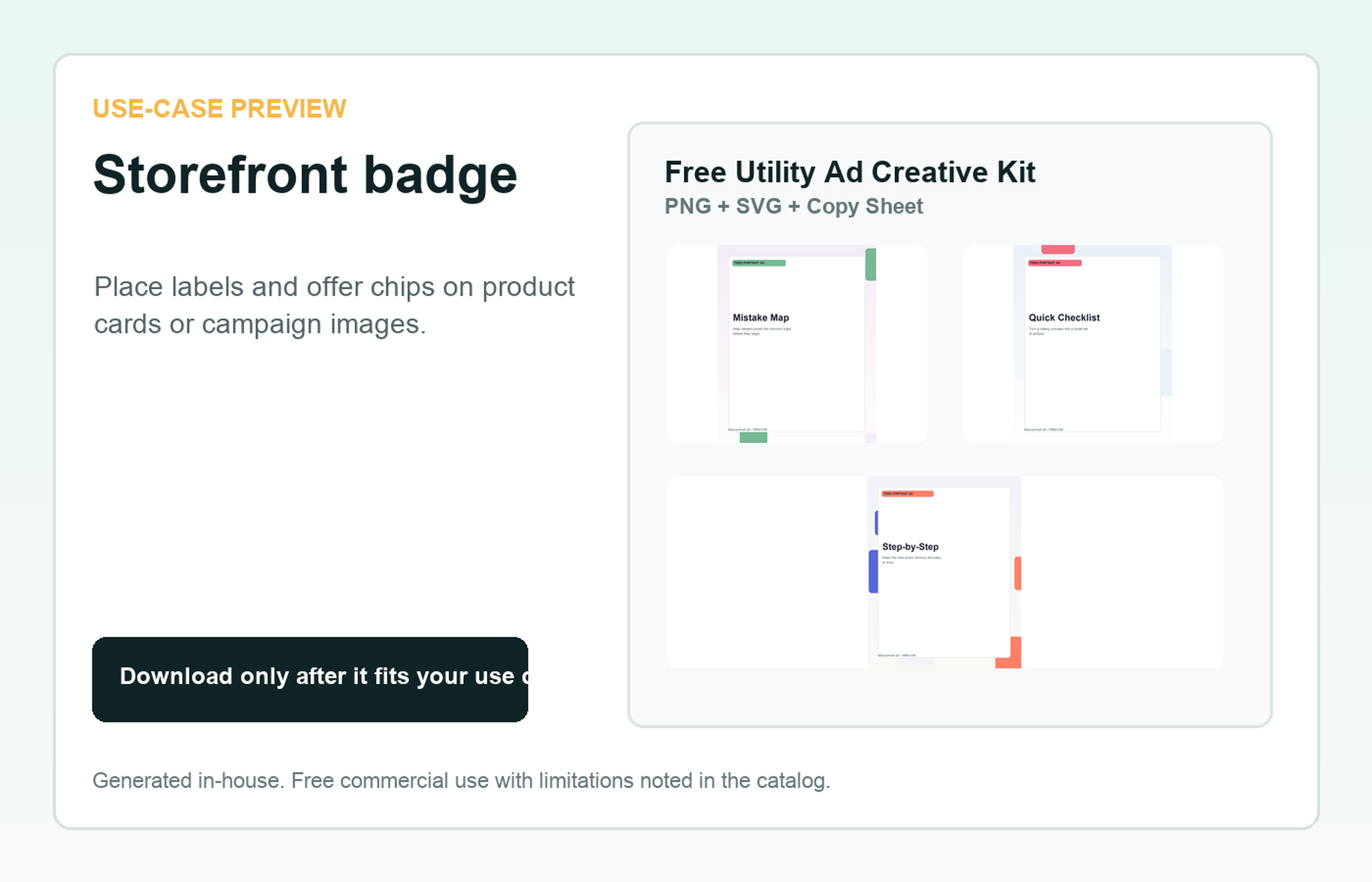 Free Utility Ad Creative Kit Storefront badge use-case preview