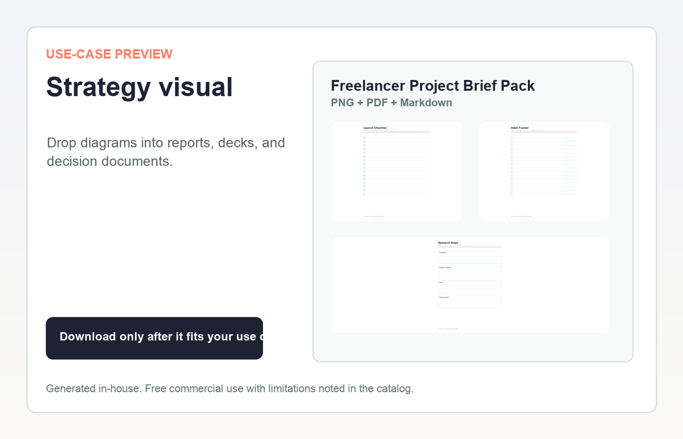 Freelancer Project Brief Pack Strategy visual use-case preview