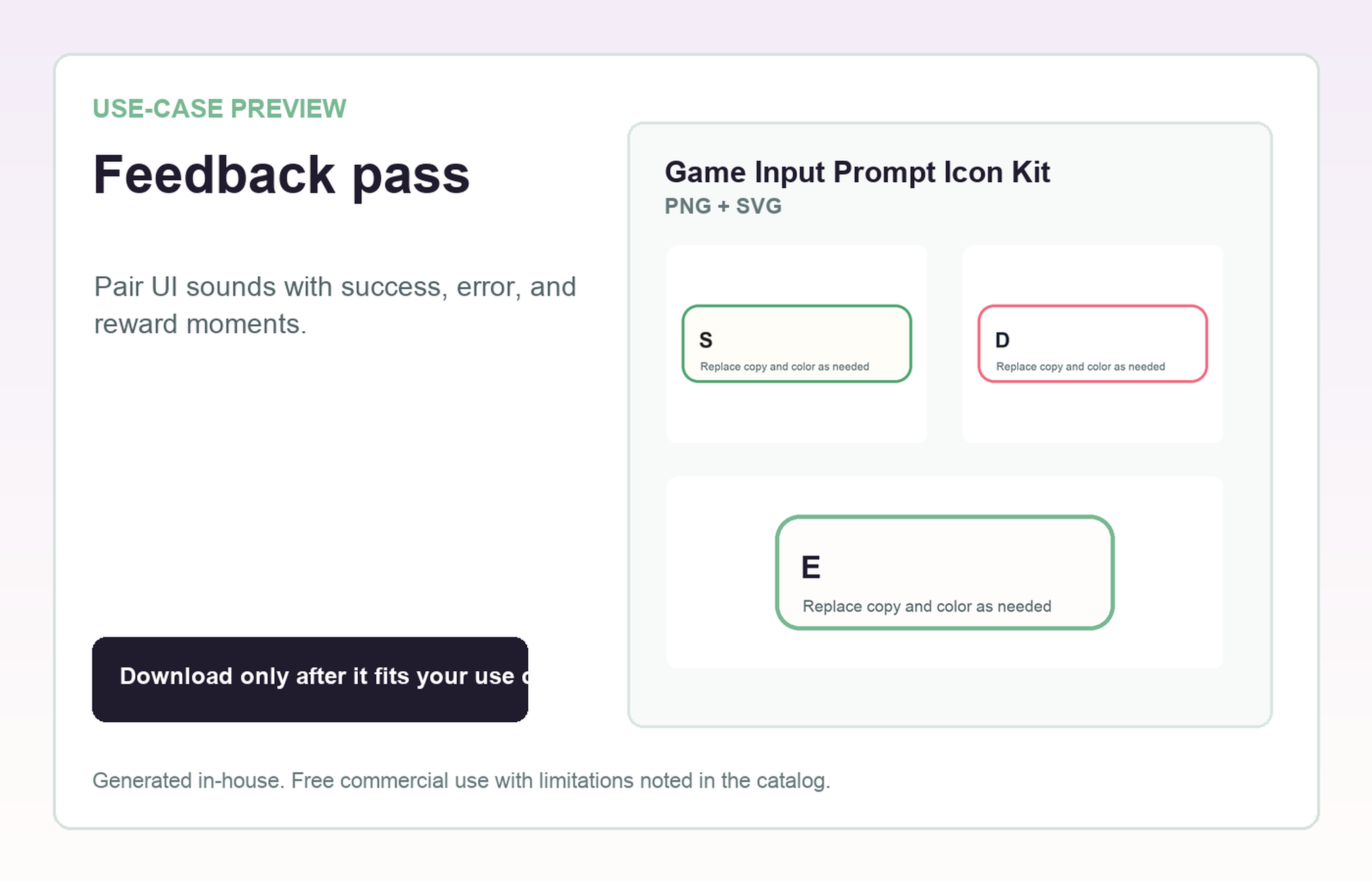 Game Input Prompt Icon Kit Feedback pass use-case preview