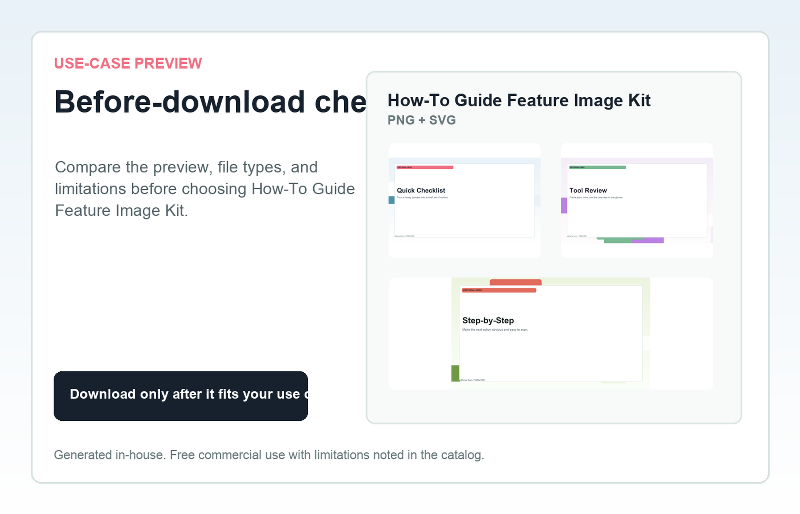 How-To Guide Feature Image Kit Before-download check use-case preview