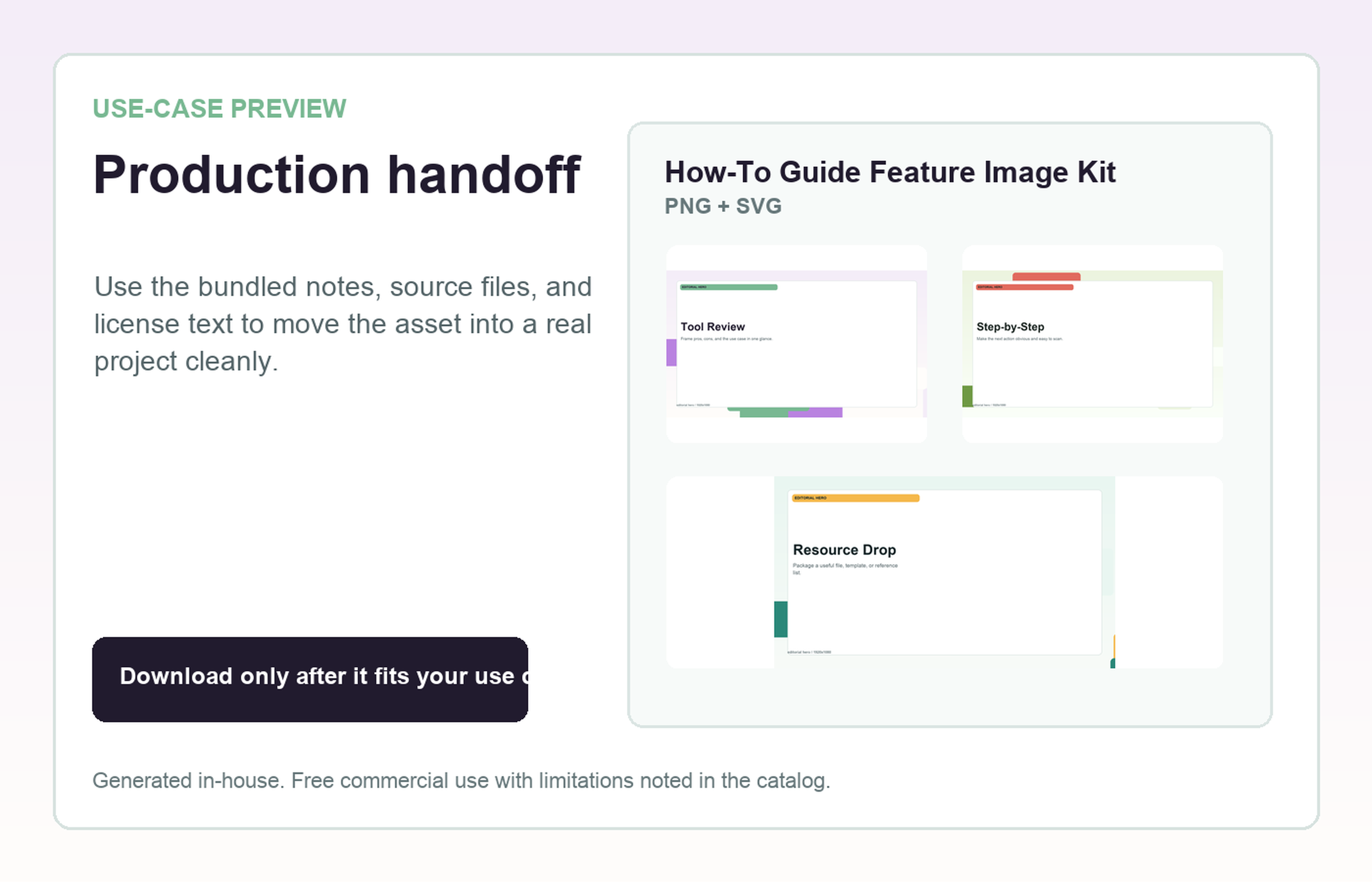How-To Guide Feature Image Kit Production handoff use-case preview
