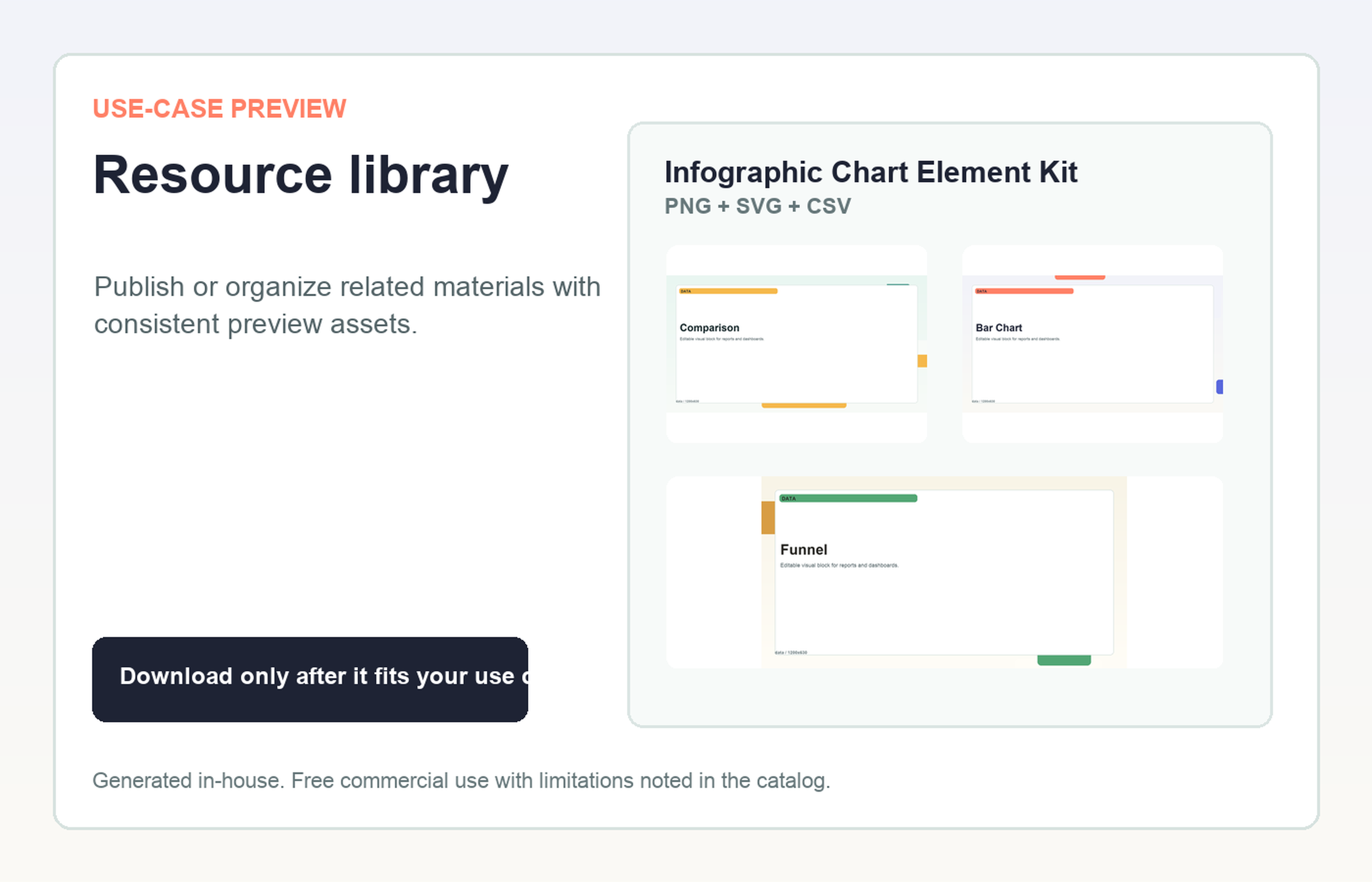 Infographic Chart Element Kit Resource library use-case preview