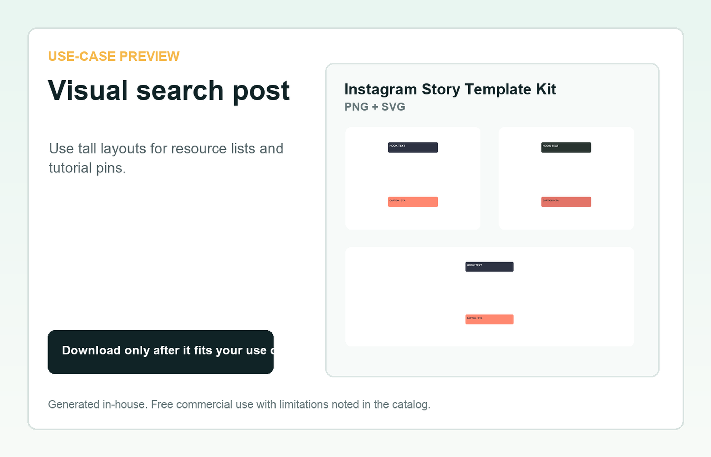 Instagram Story Template Kit Visual search post use-case preview
