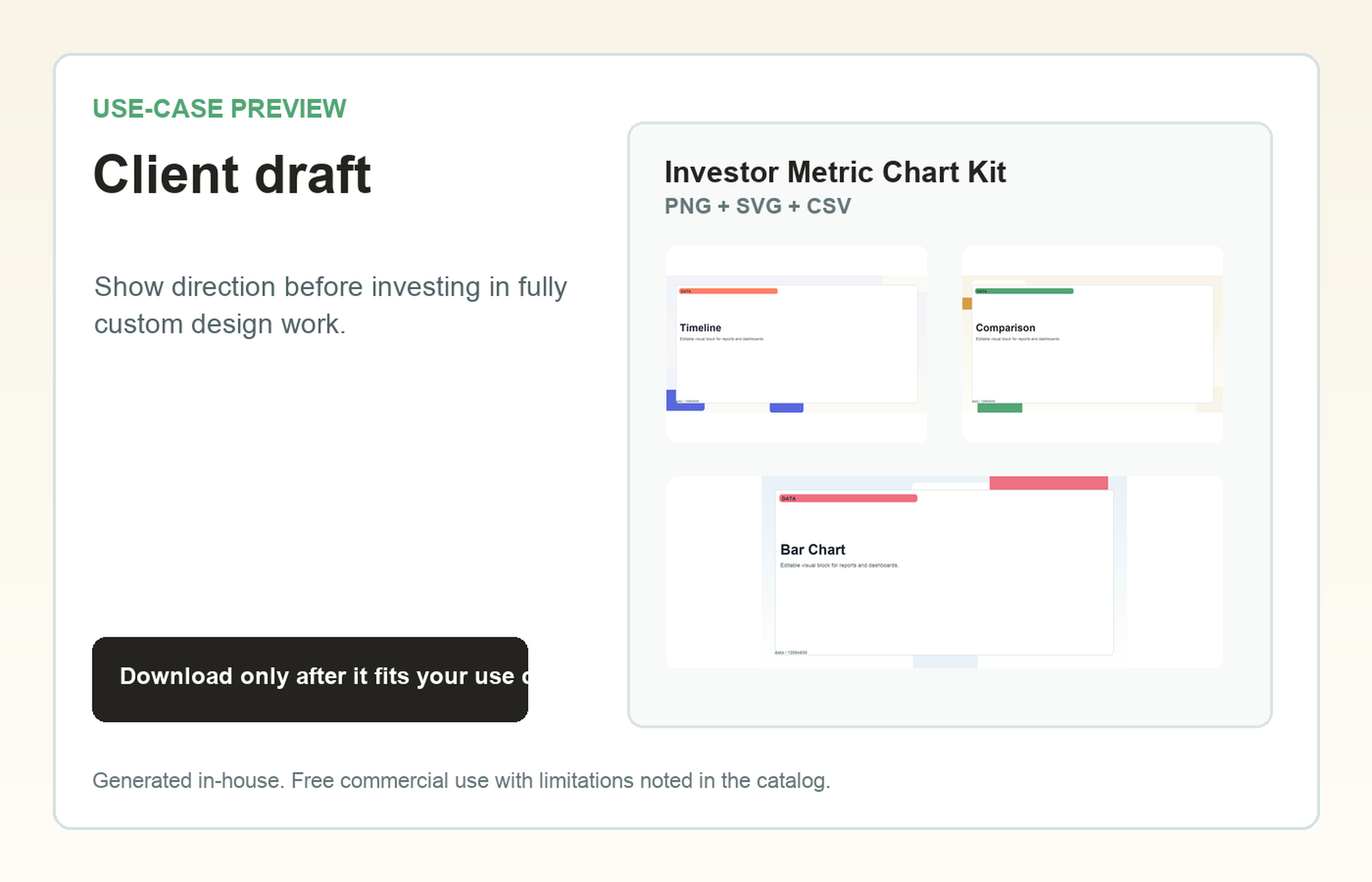 Investor Metric Chart Kit Client draft use-case preview