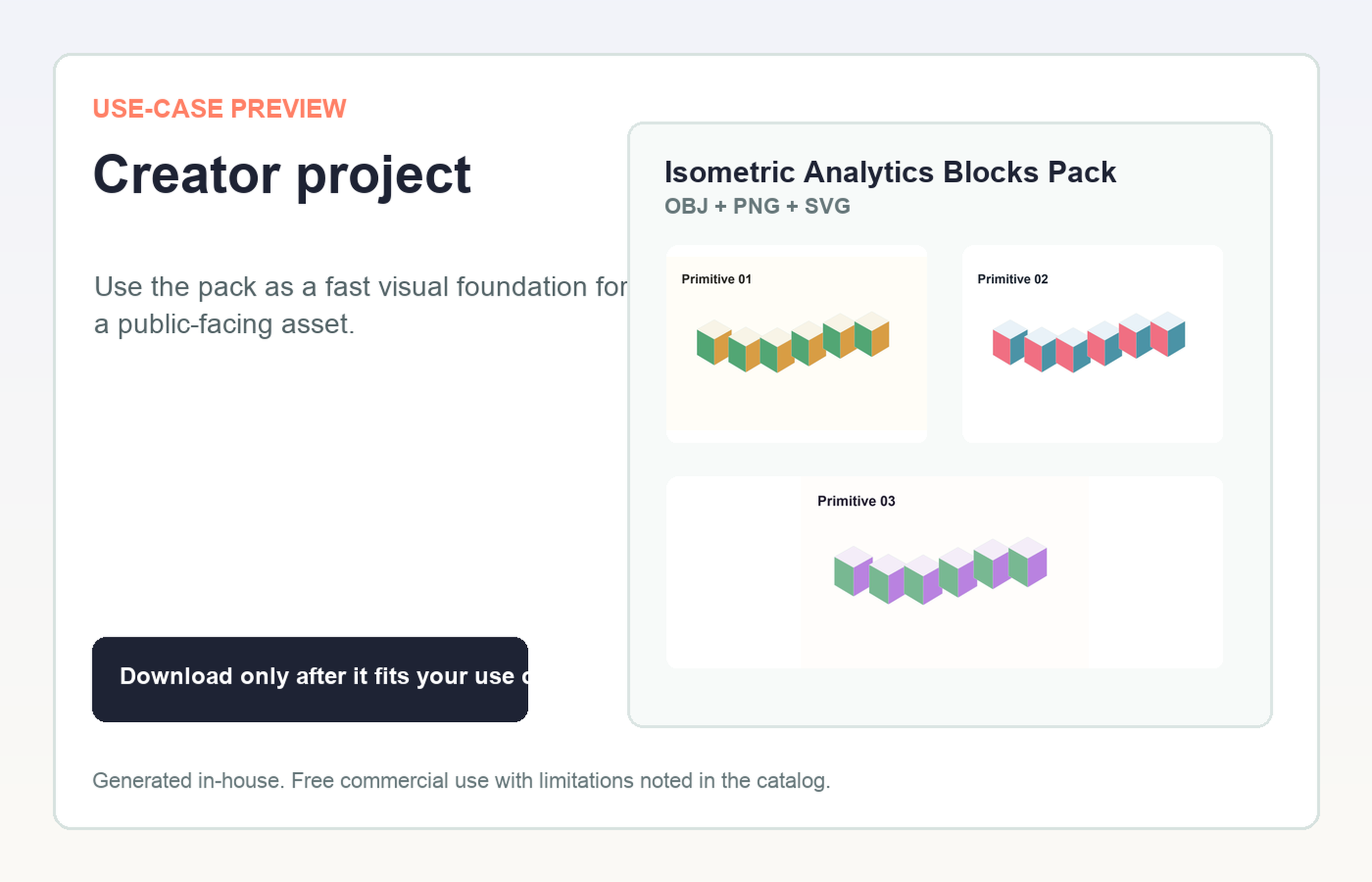 Isometric Analytics Blocks Pack Creator project use-case preview