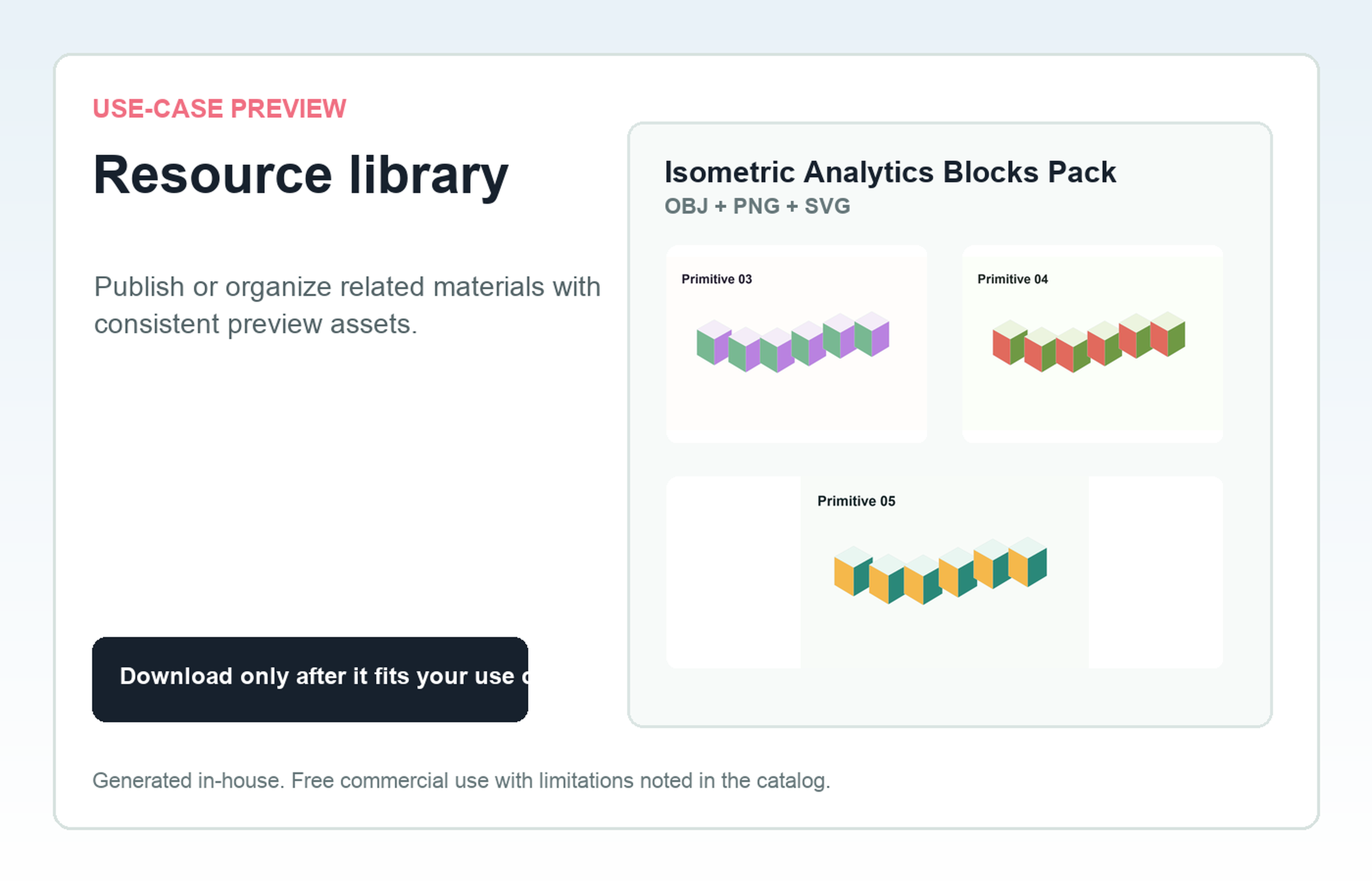 Isometric Analytics Blocks Pack Resource library use-case preview