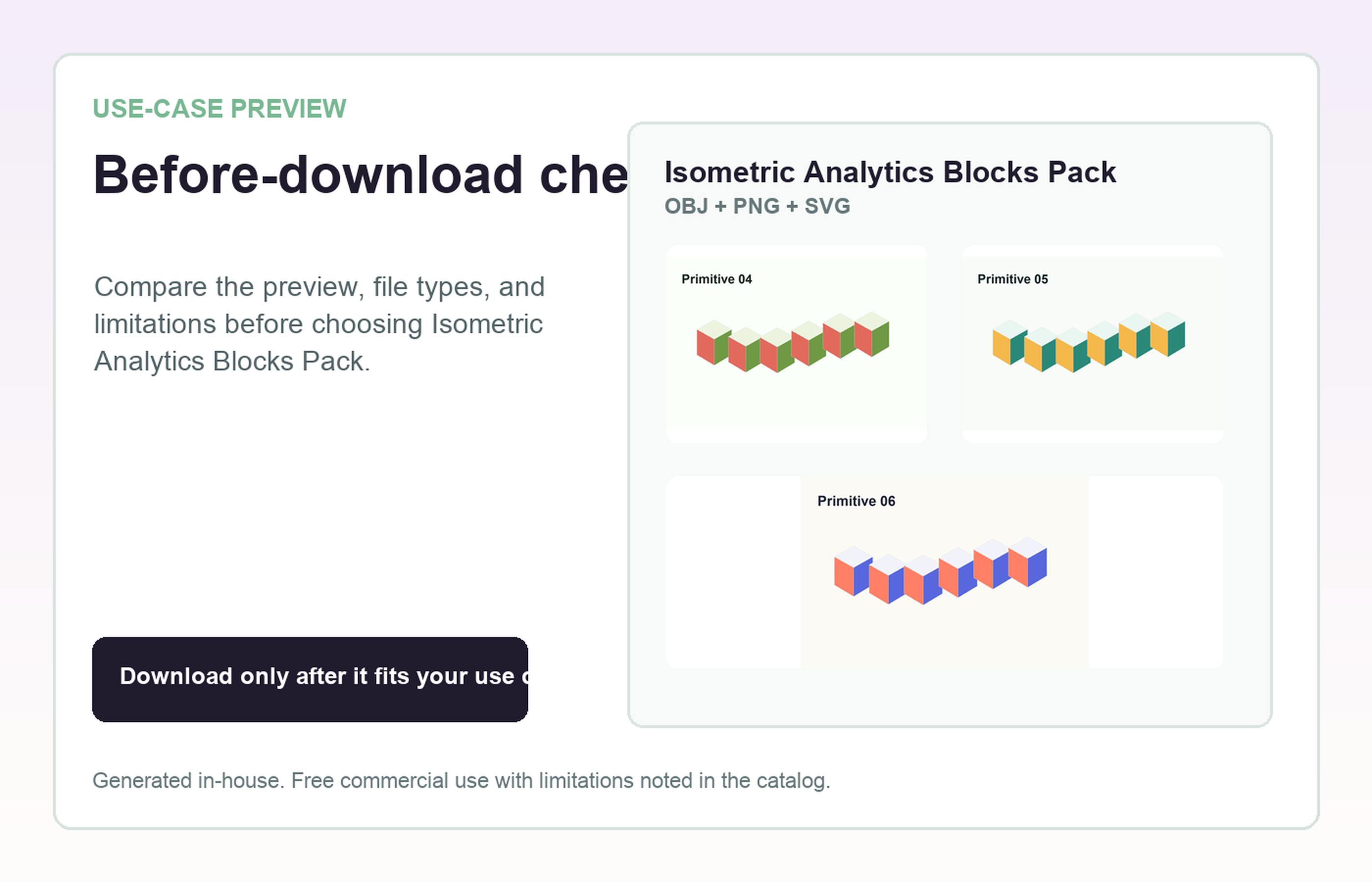Isometric Analytics Blocks Pack Before-download check use-case preview