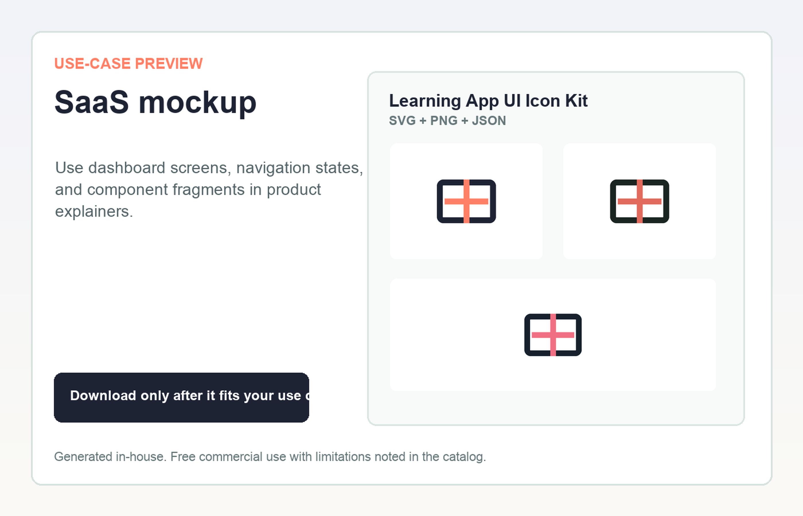 Learning App UI Icon Kit SaaS mockup use-case preview