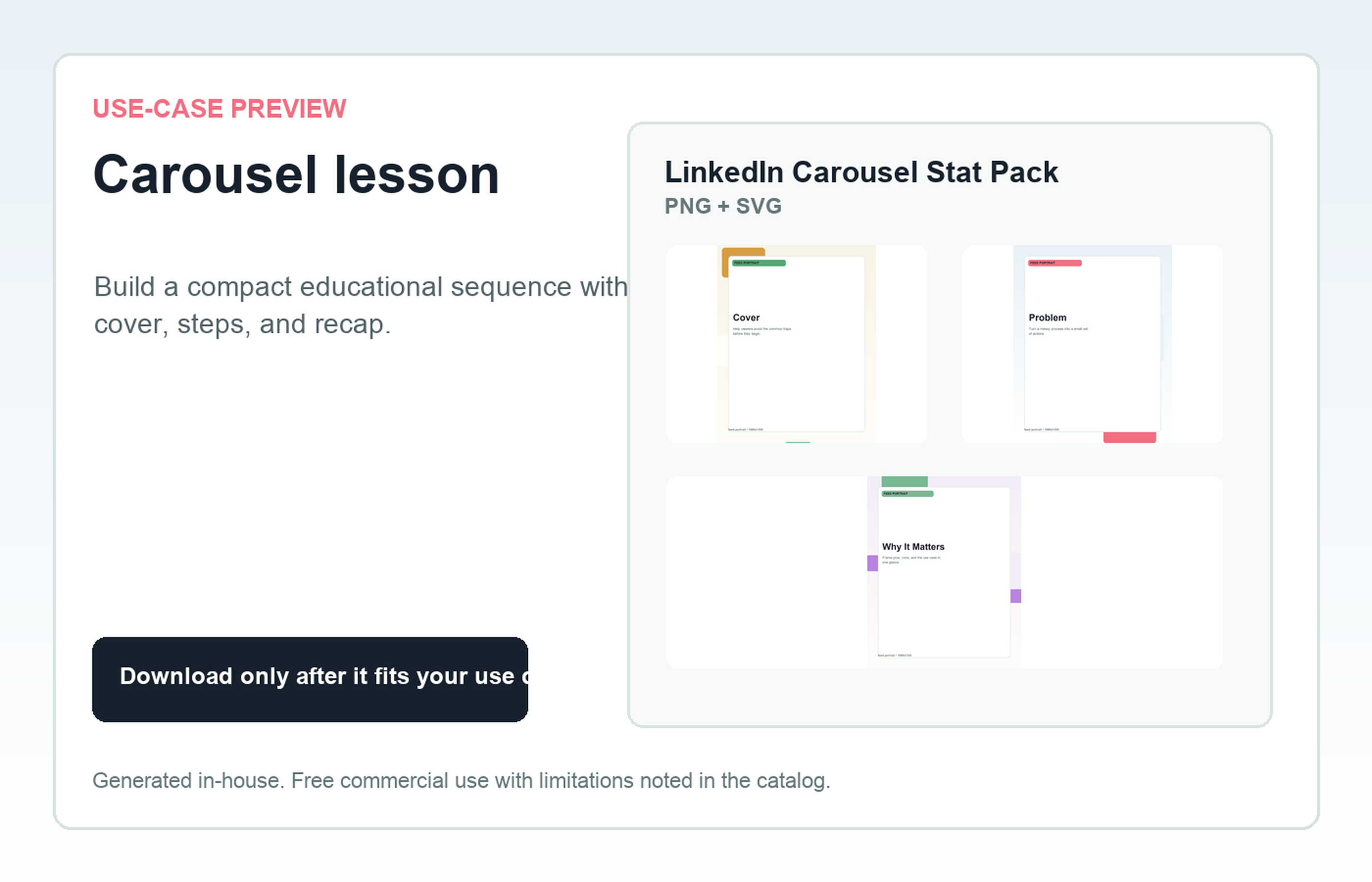 LinkedIn Carousel Stat Pack Carousel lesson use-case preview