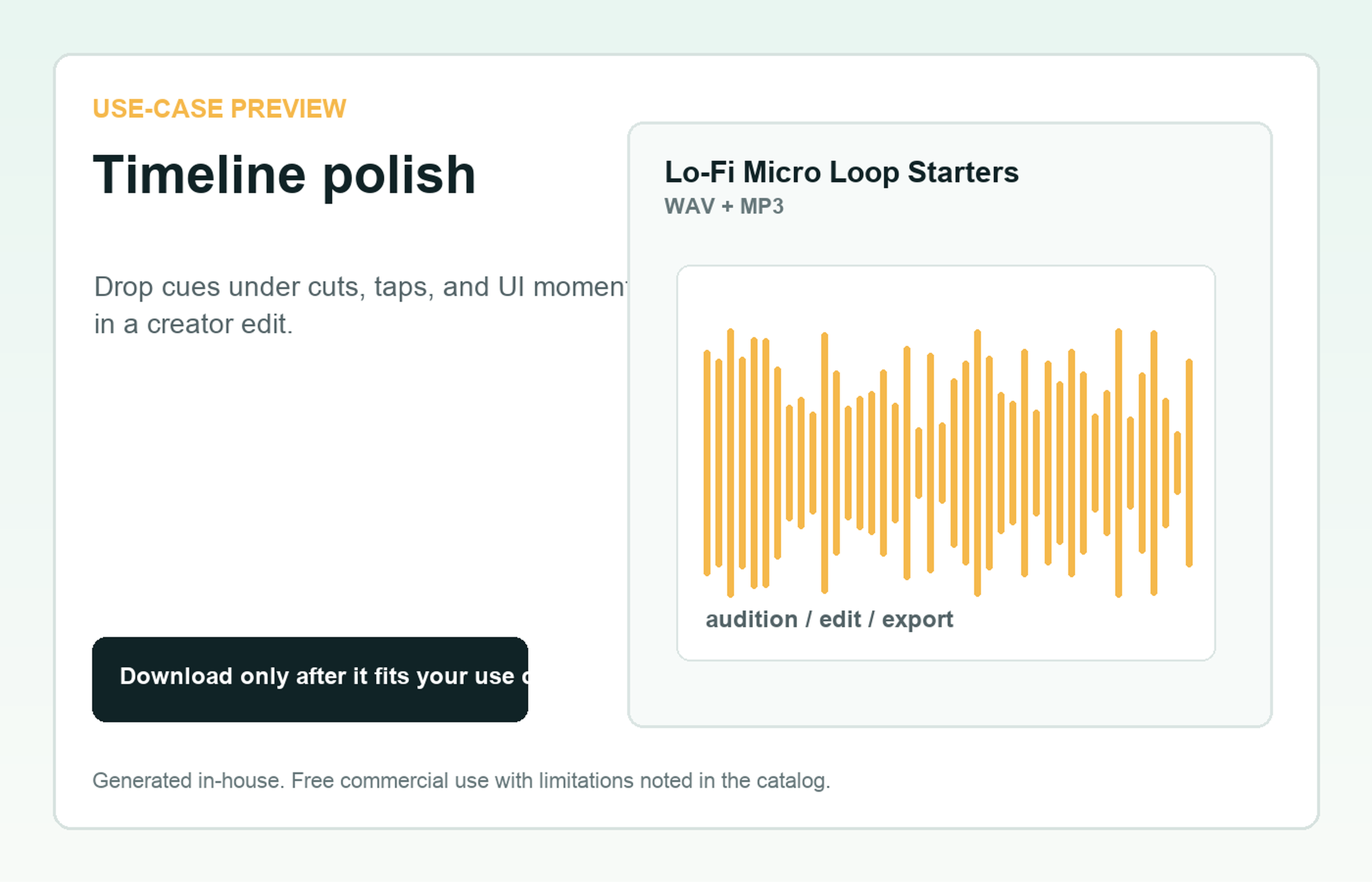 Lo-Fi Micro Loop Starters Timeline polish use-case preview