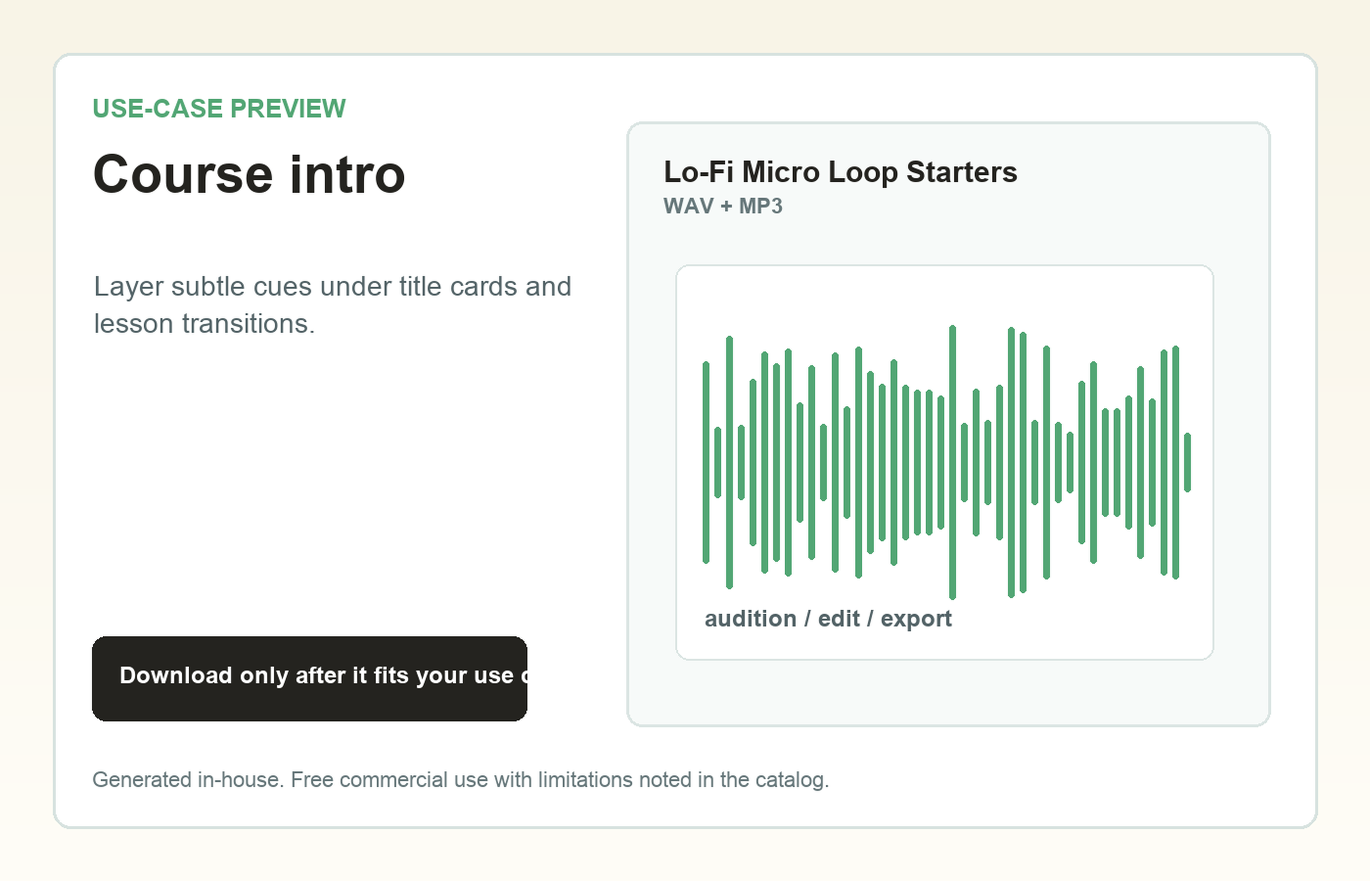 Lo-Fi Micro Loop Starters Course intro use-case preview