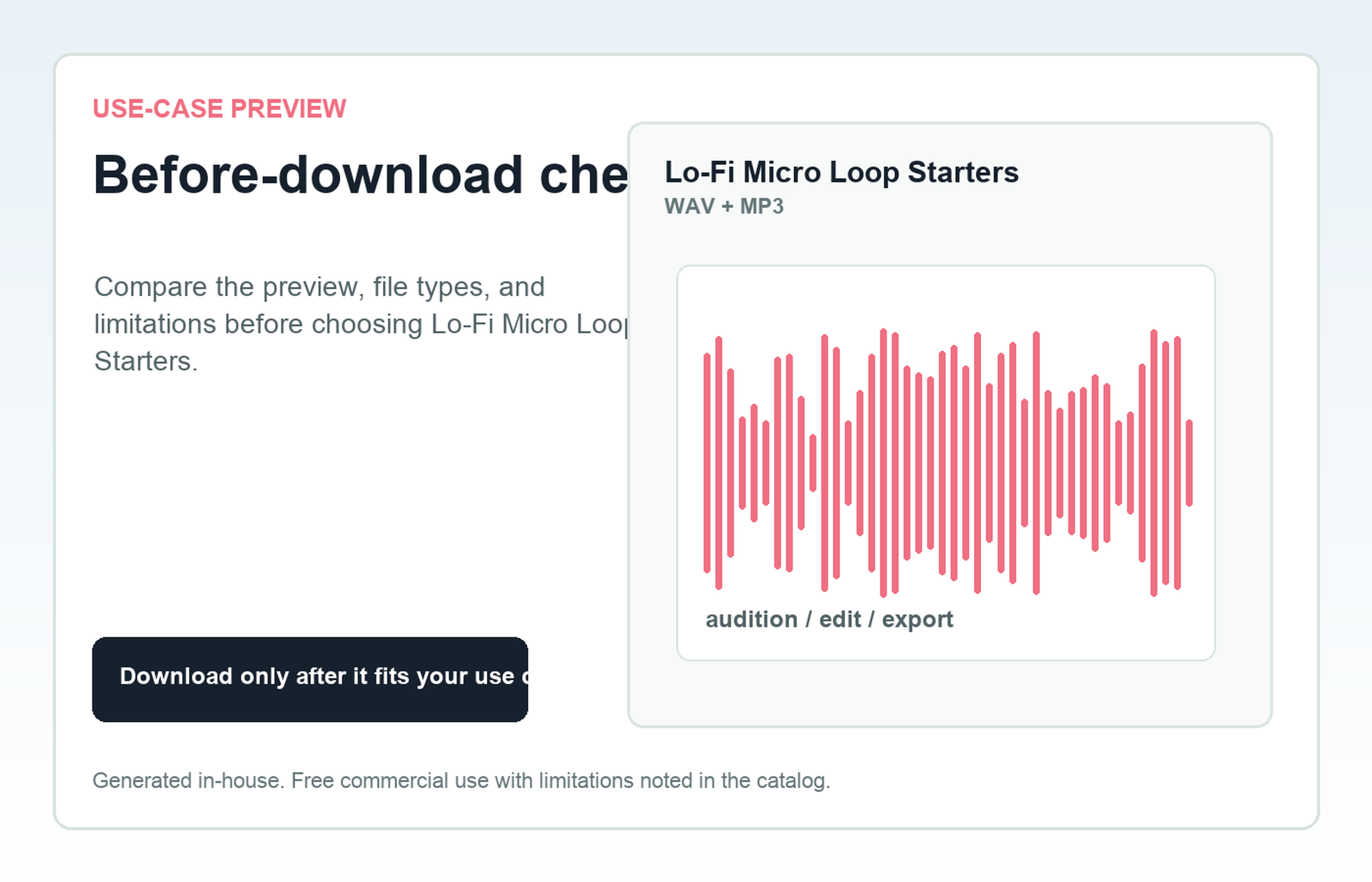 Lo-Fi Micro Loop Starters Before-download check use-case preview