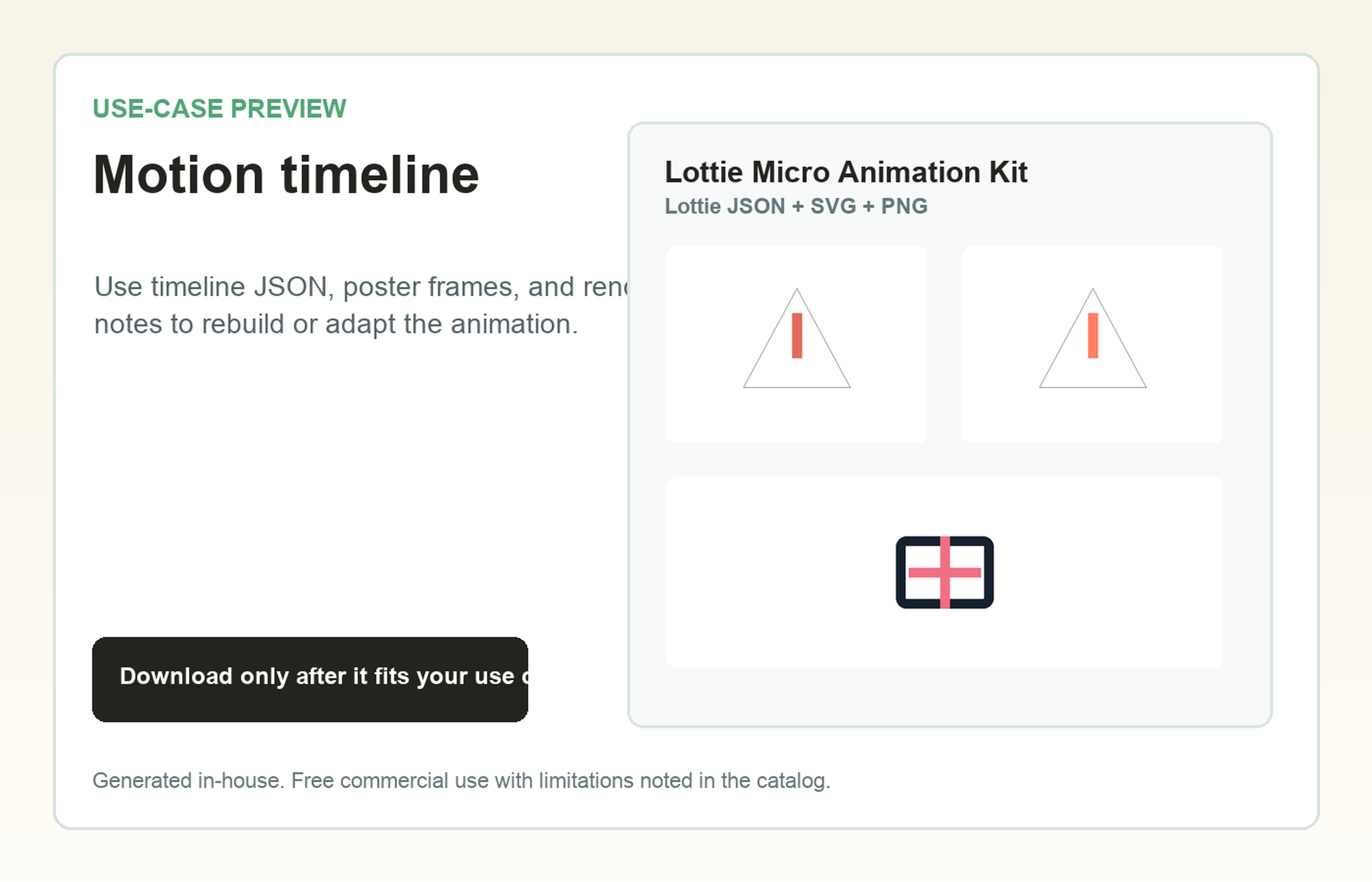 Lottie Micro Animation Kit Motion timeline use-case preview