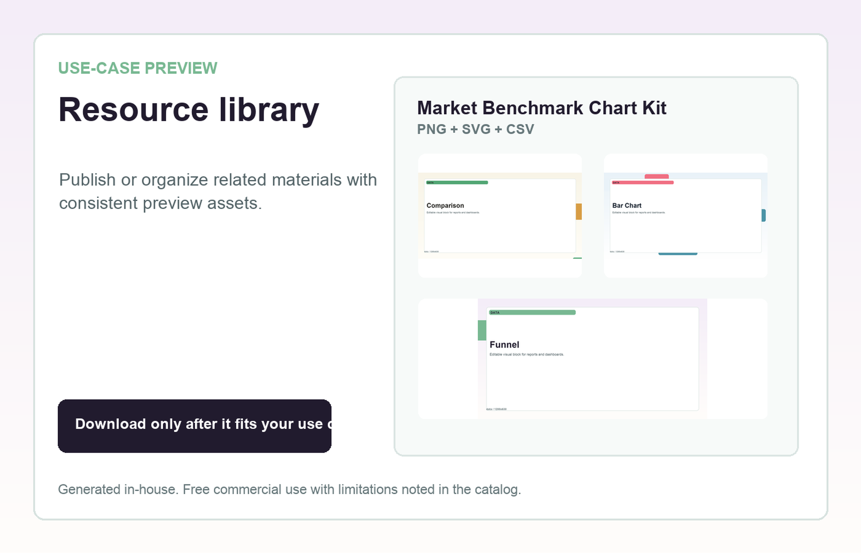 Market Benchmark Chart Kit Resource library use-case preview