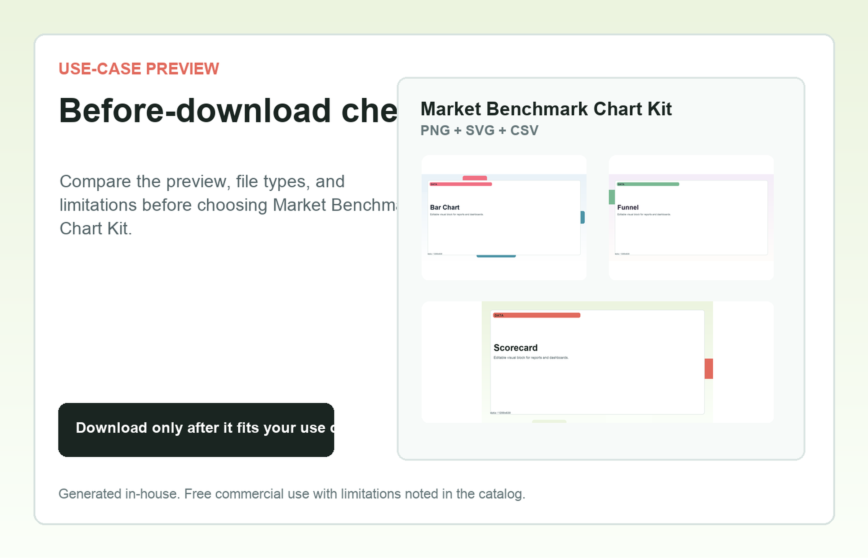 Market Benchmark Chart Kit Before-download check use-case preview
