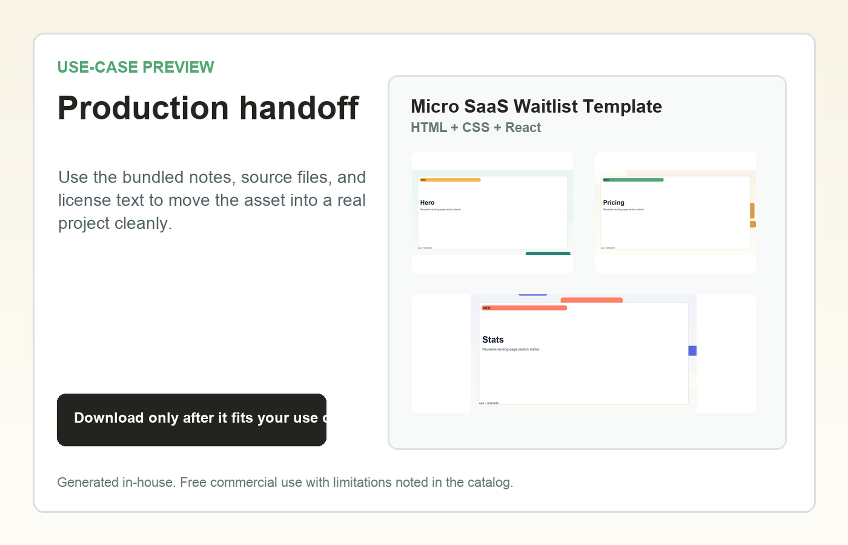 Micro SaaS Waitlist Template Production handoff use-case preview