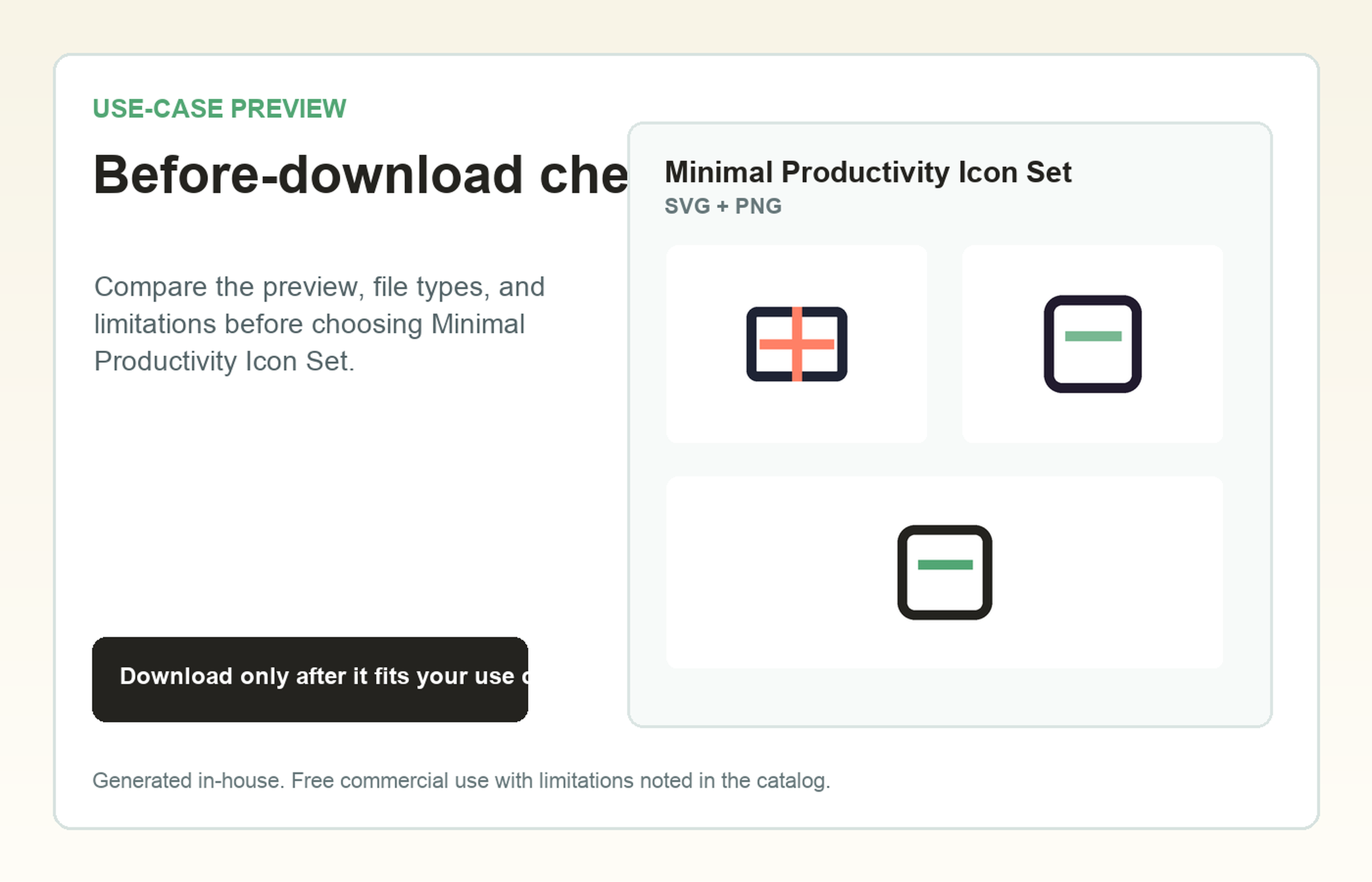 Minimal Productivity Icon Set Before-download check use-case preview