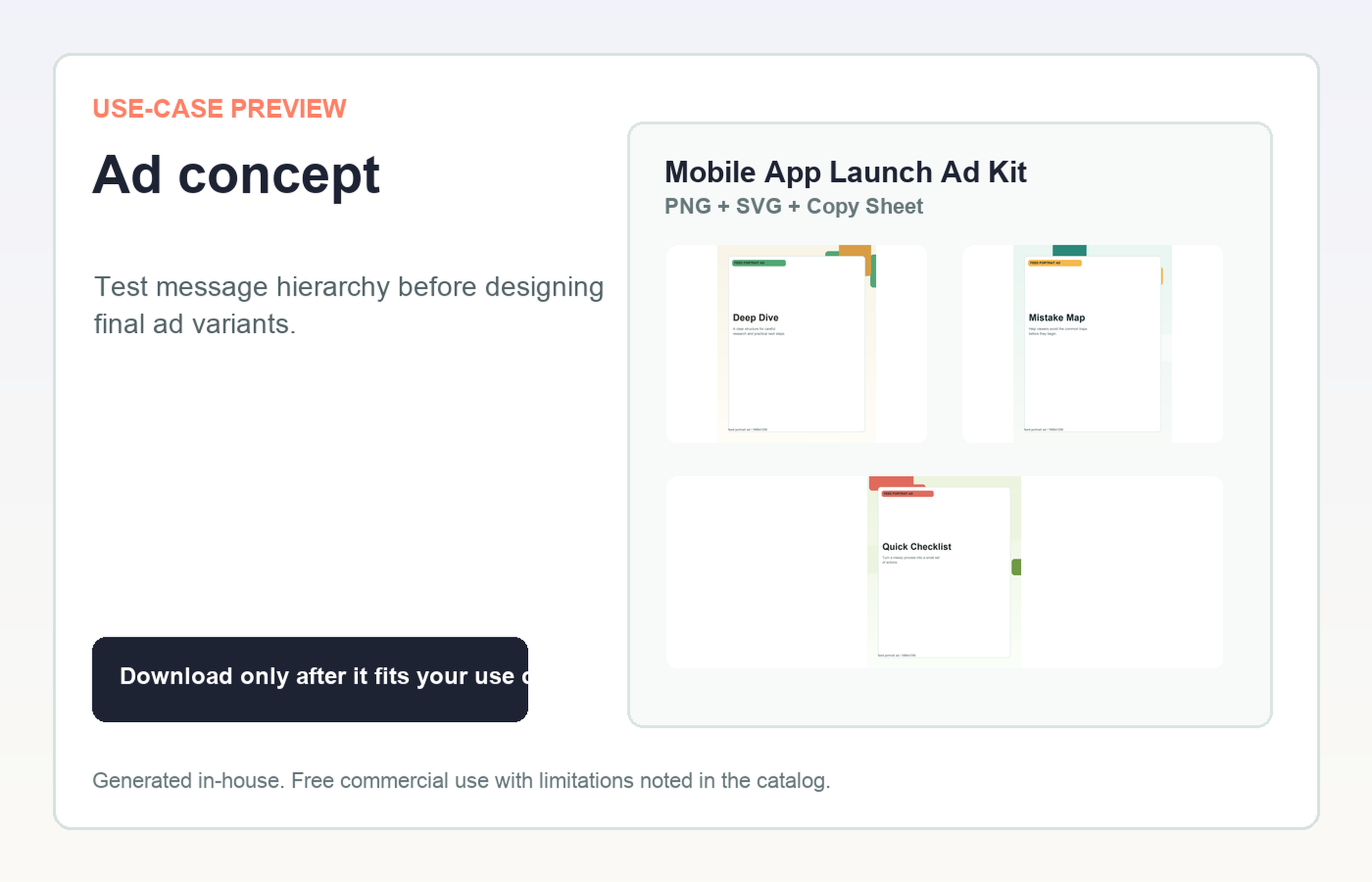 Mobile App Launch Ad Kit Ad concept use-case preview
