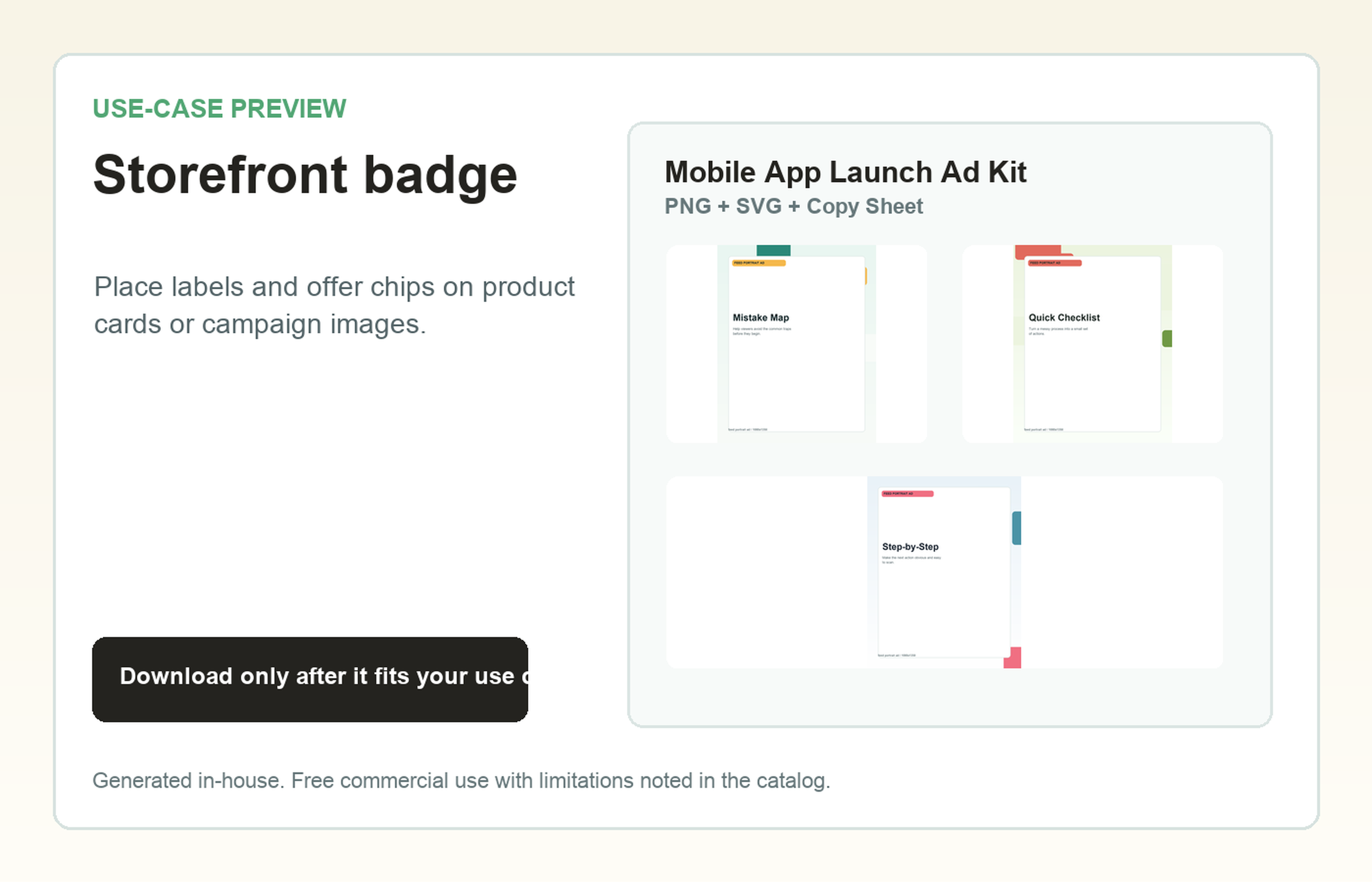 Mobile App Launch Ad Kit Storefront badge use-case preview