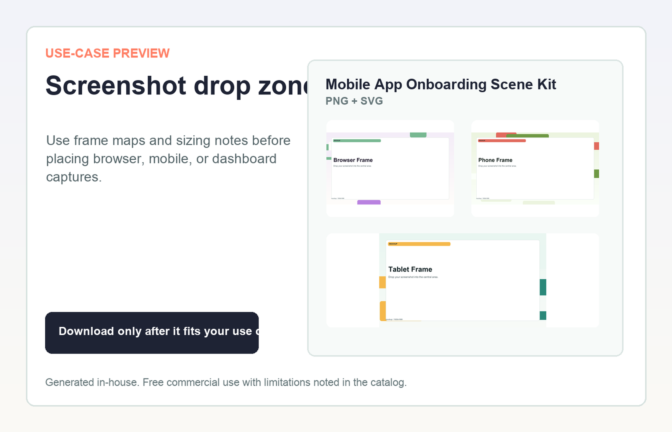Mobile App Onboarding Scene Kit Screenshot drop zone use-case preview